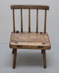 Rare & Primative circa 1820 Irish Famine Chair Original Timber 200+ Years Old