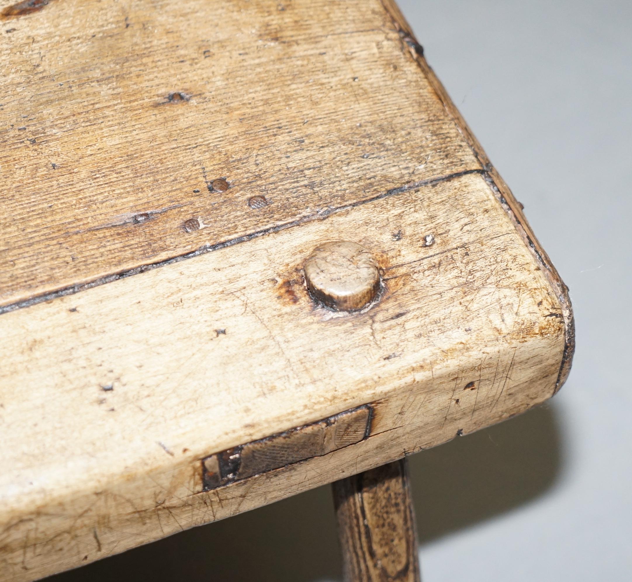 English Rare & Primative circa 1820 Irish Famine Chair Original Timber 200+ Years Old For Sale