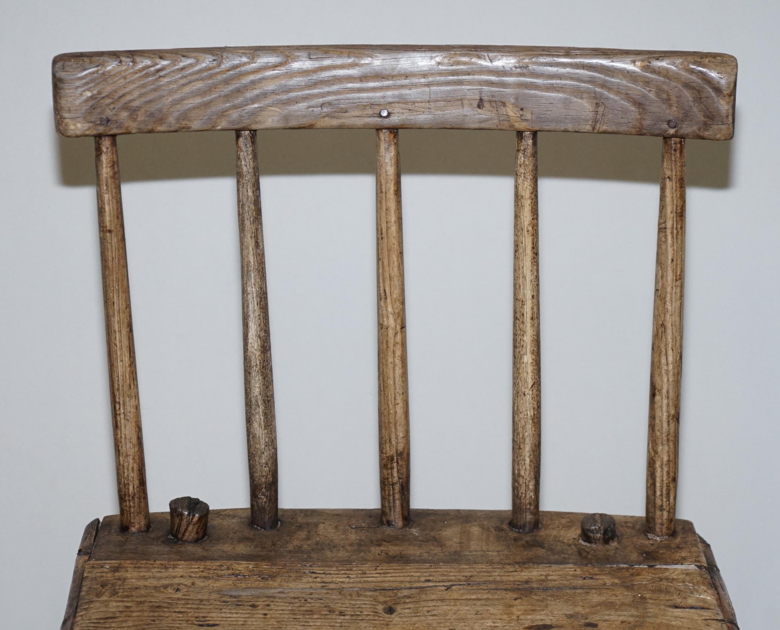 Hand-Crafted Rare & Primative circa 1820 Irish Famine Chair Original Timber 200+ Years Old For Sale
