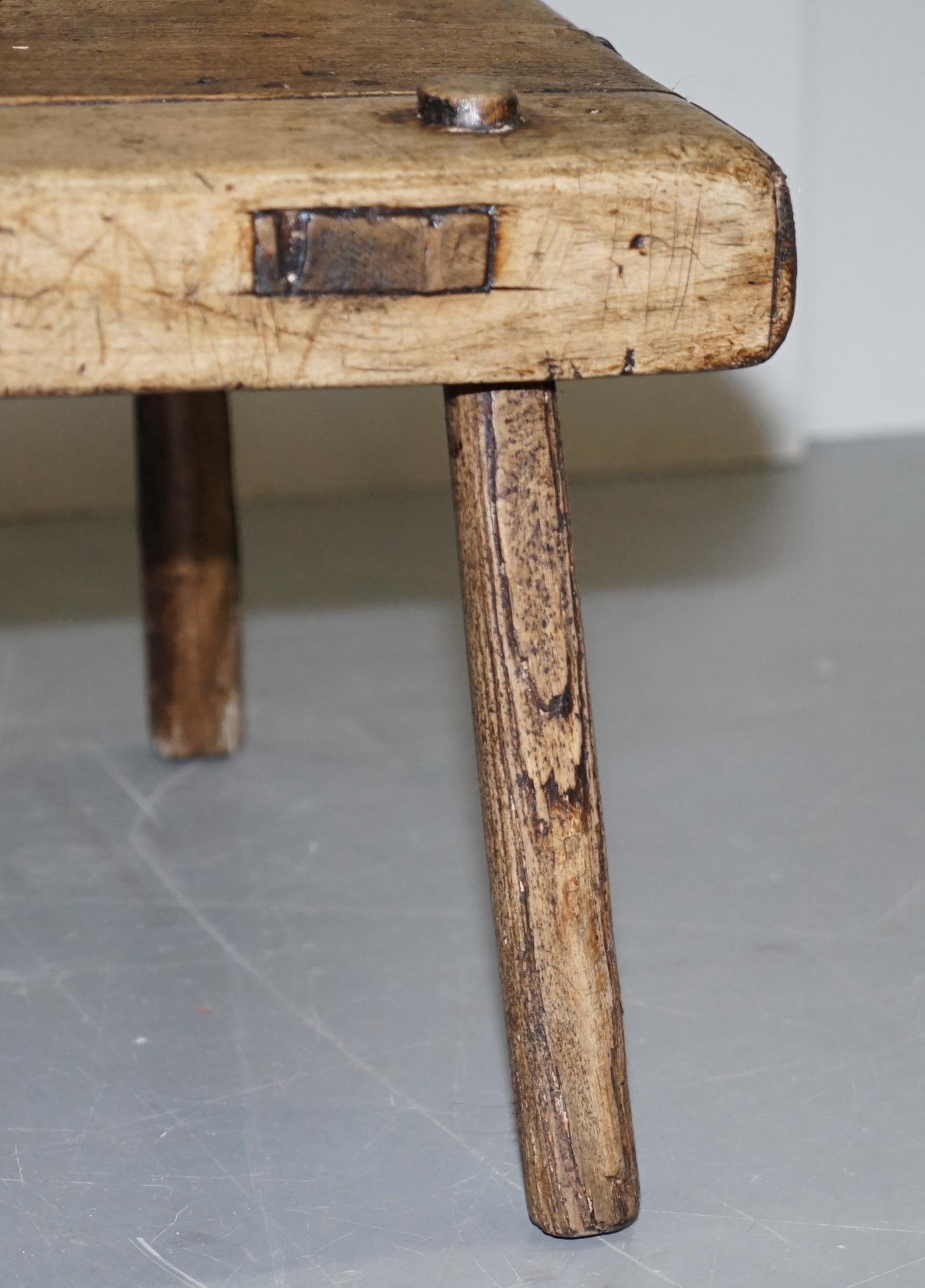 Rare & Primative circa 1820 Irish Famine Chair Original Timber 200+ Years Old For Sale 1