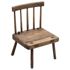 Rare & Primative circa 1820 Irish Famine Chair Original Timber 200+ Years Old