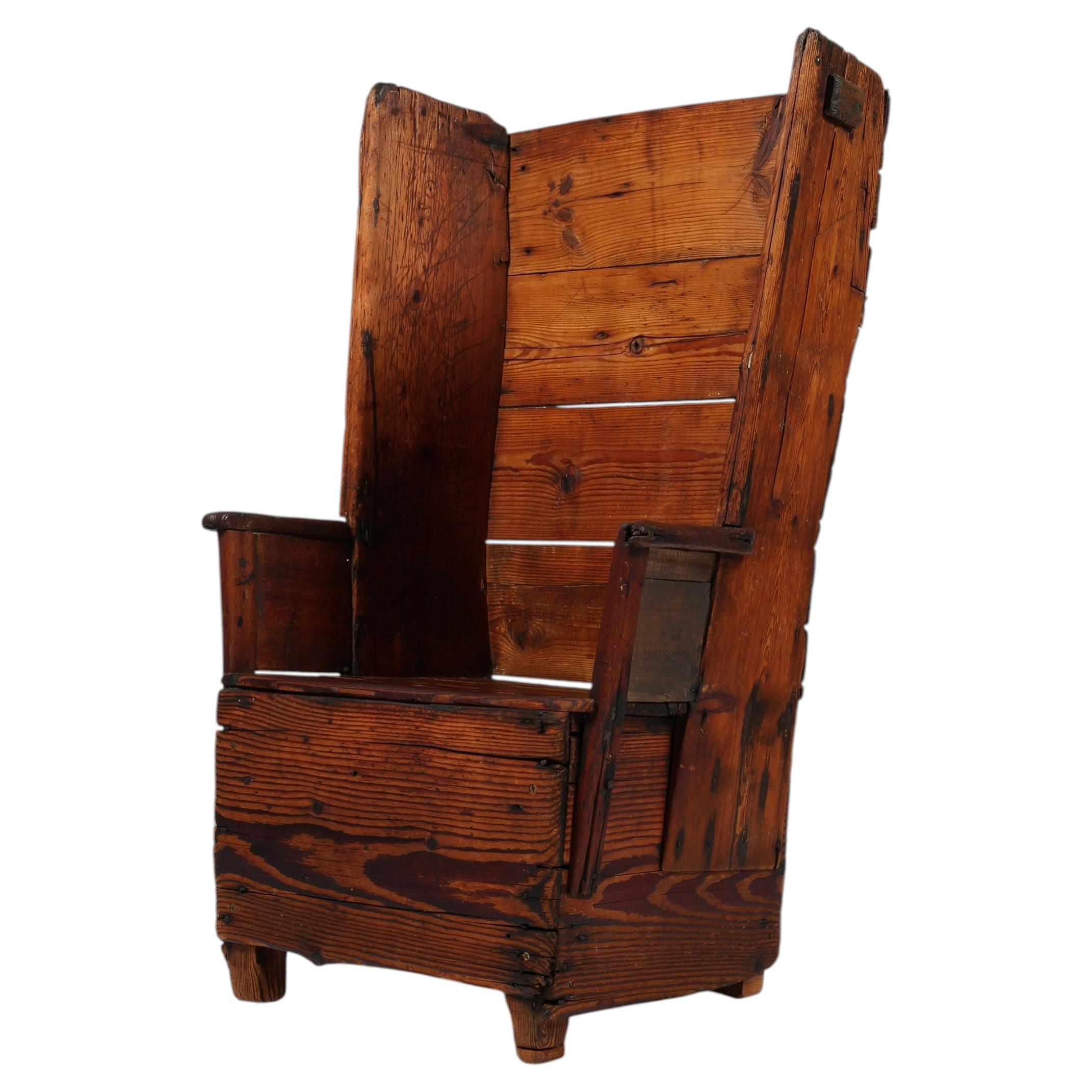 Rare Primitive 18th Century Wabi Sabi Rustic Orkney Chair For Sale