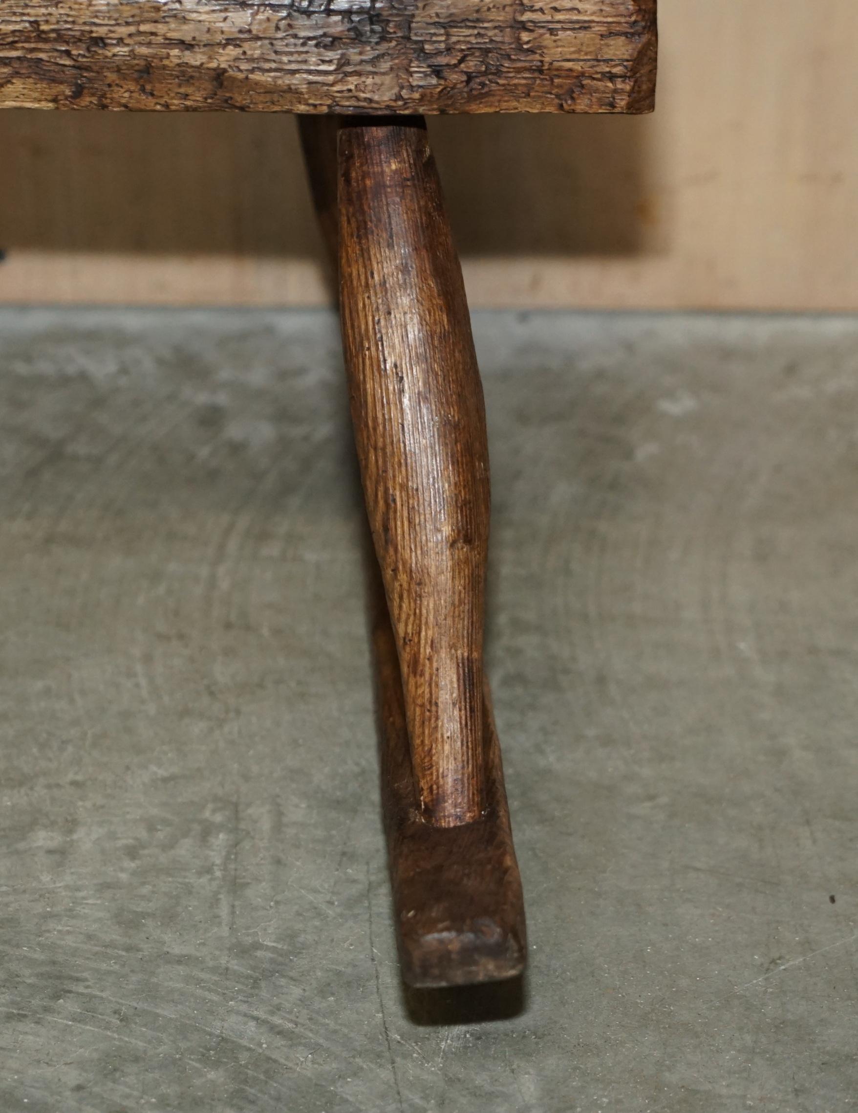 Rare & Primitive circa 1820 Irish Famine Rocking Armchair Original Timber For Sale 4