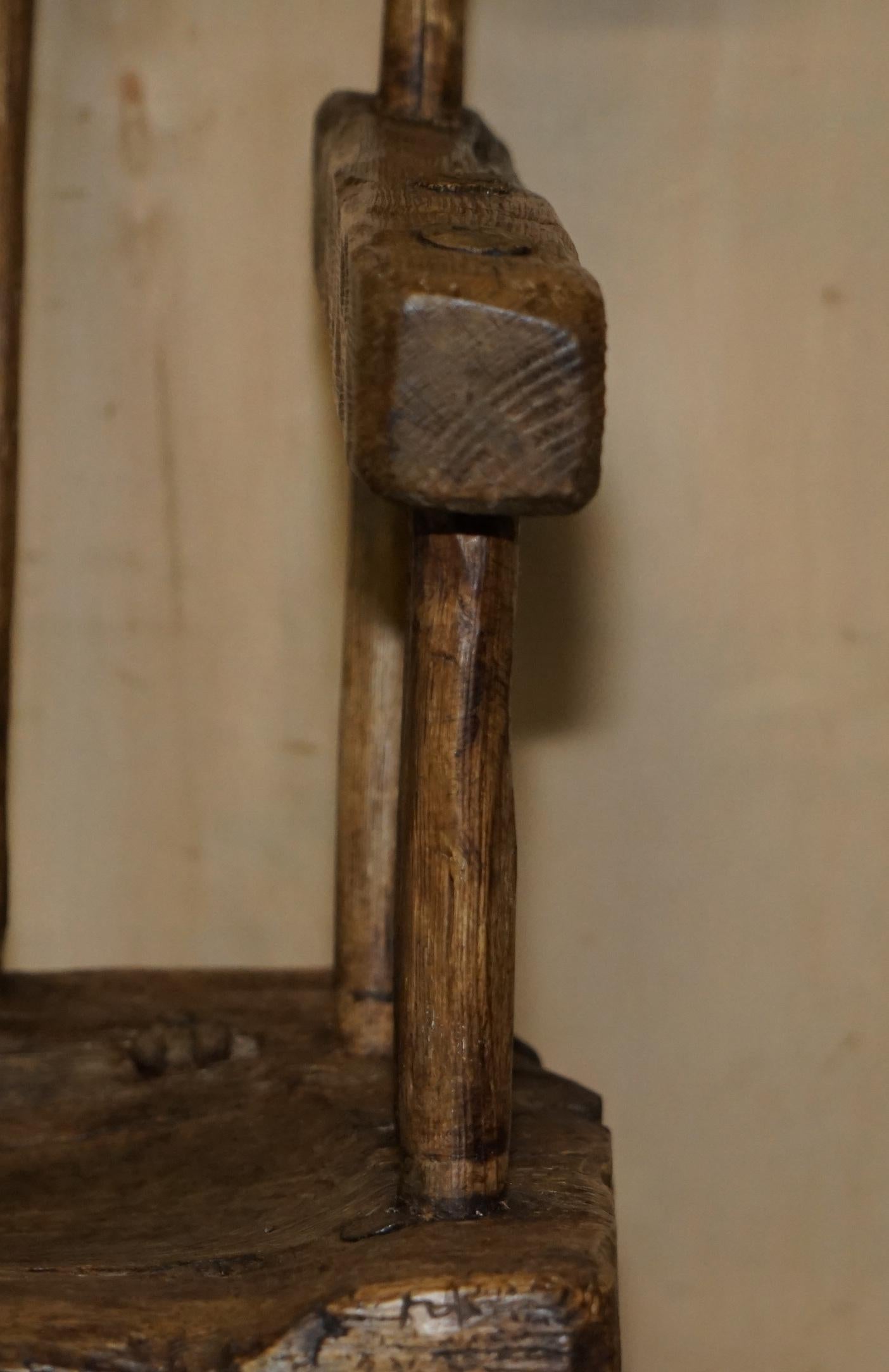 Rare & Primitive circa 1820 Irish Famine Rocking Armchair Original Timber For Sale 1
