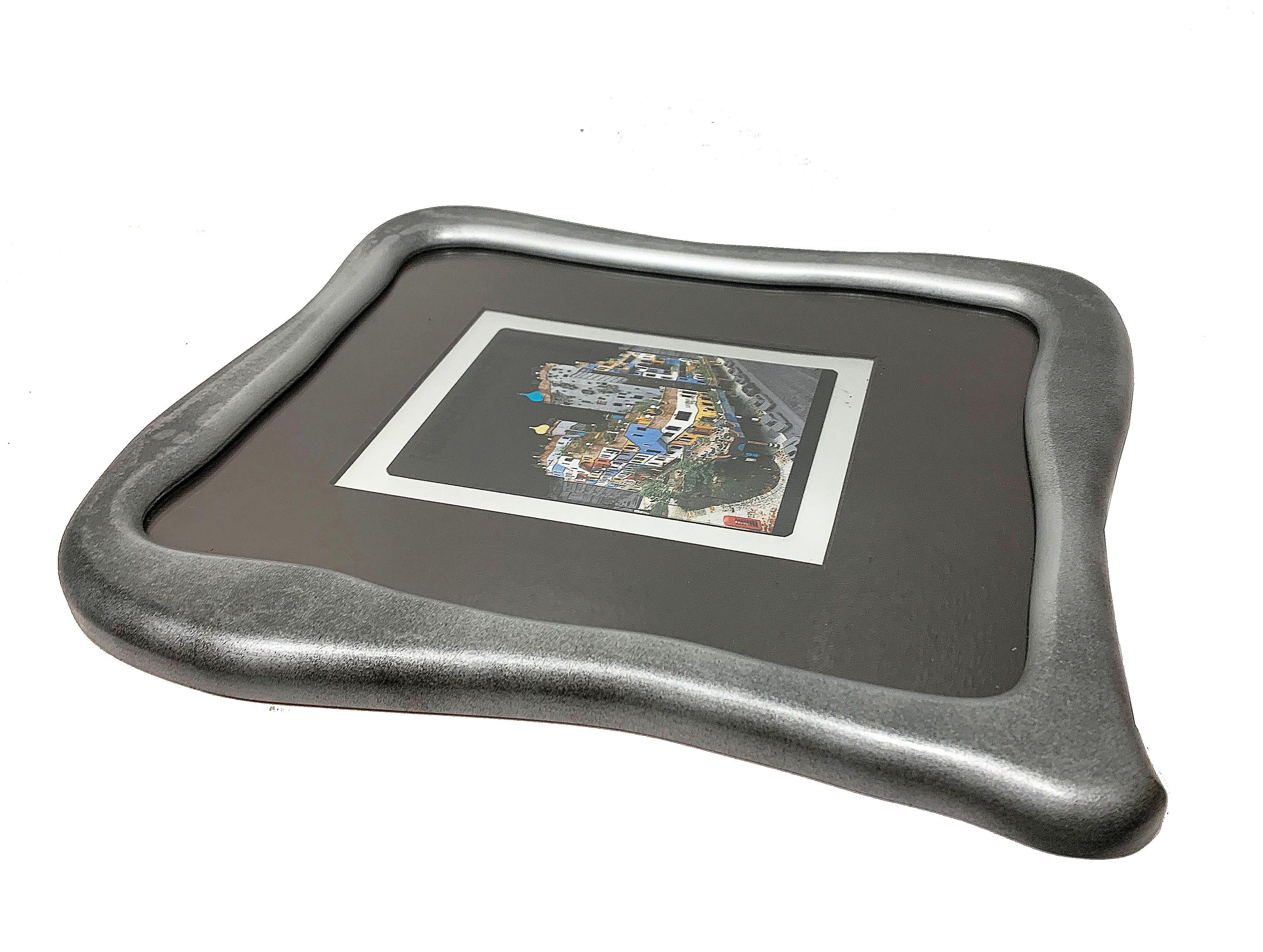 Post-Modern Rare Print by Hundertwasser Haus in Aluminum Foil Framed For Sale