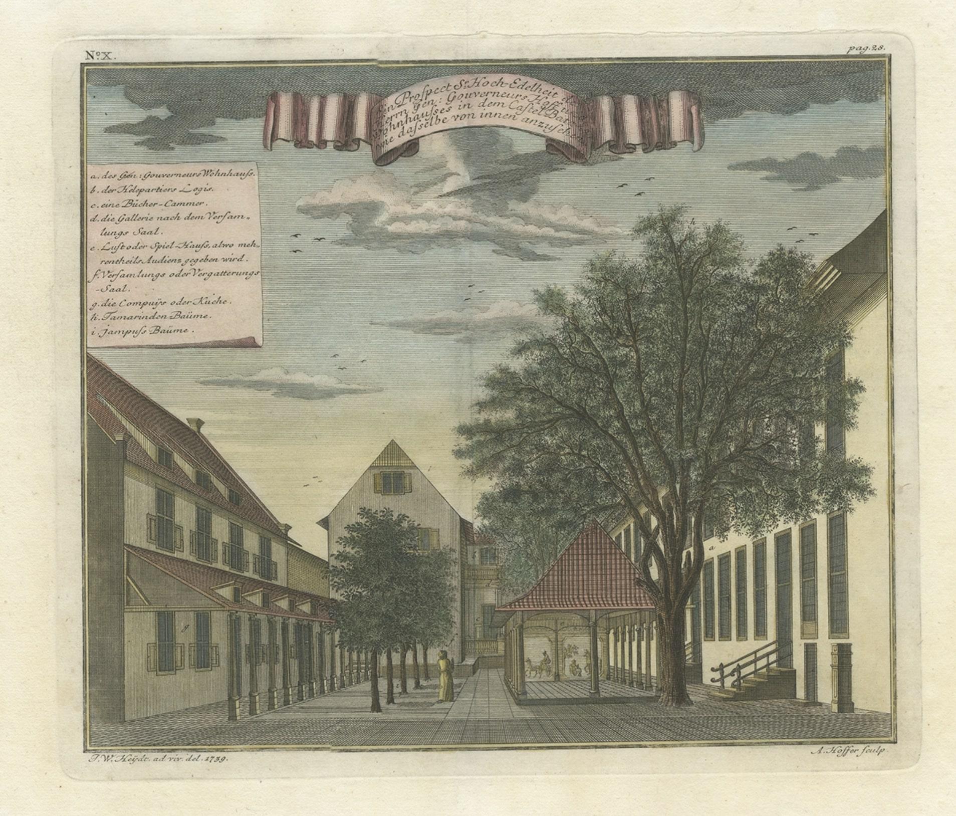 Paper Rare Print of the Governor-General's Residence in Batavia 'Jakarta', Indonesia For Sale