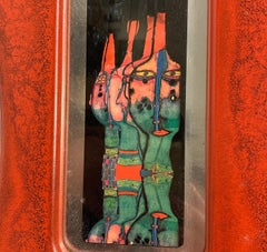 Rare Print with Red Frame by Hundertwasser, 1989