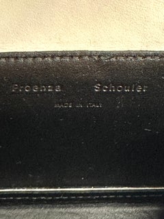 rare Proenza Schouler PS Elliot Clutch Leather White on Black w/ Suede Edges