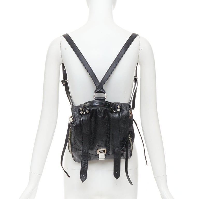 Proenza Schouler Black Mini Backpack Proenza Schouler Pebbled Calfskin Small PS Courier Backpack  main image 4