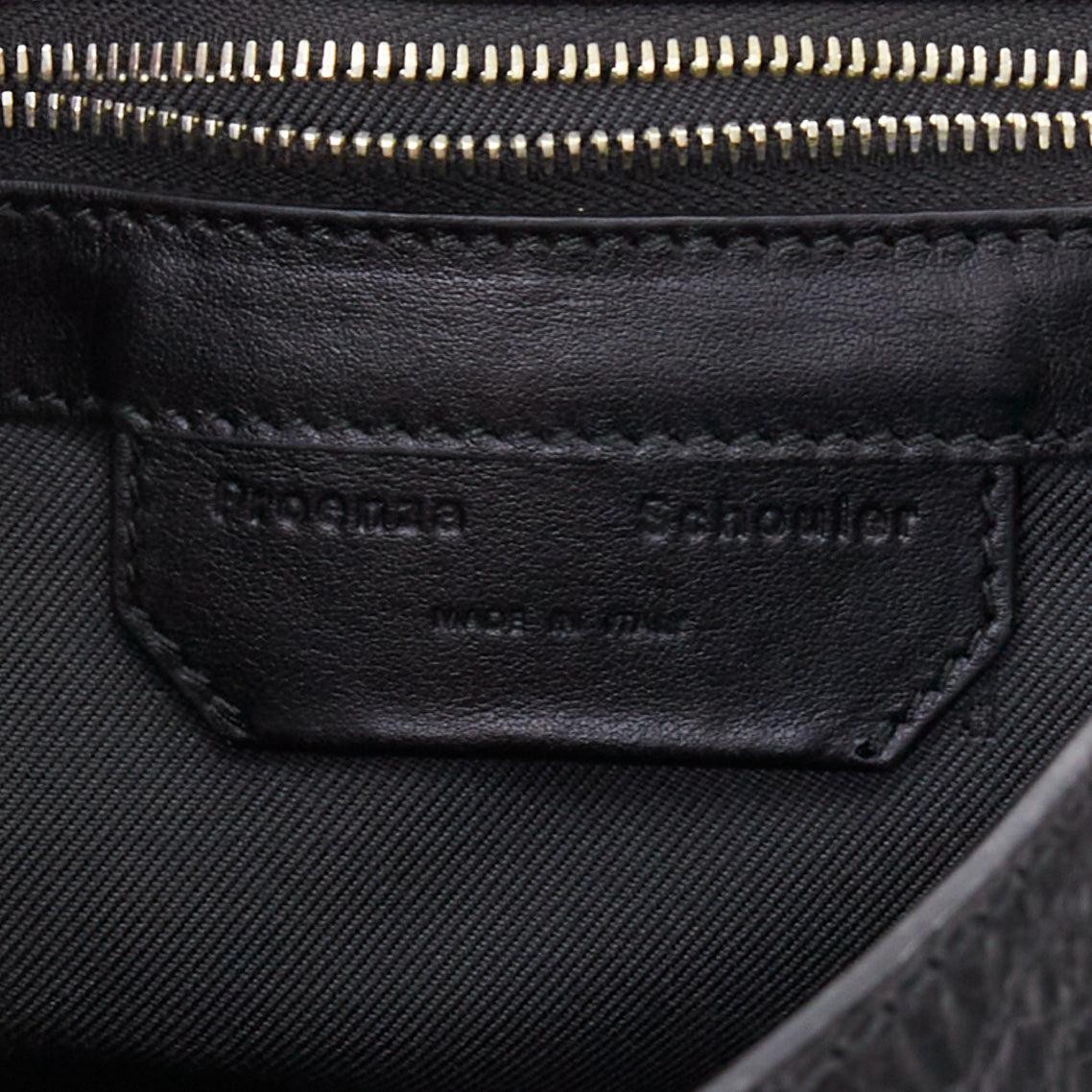 seltener PROENZA SCHOULER PS1 schwarzes strukturiertes Leder silberne Hardware kleiner Rucksack im Angebot 4