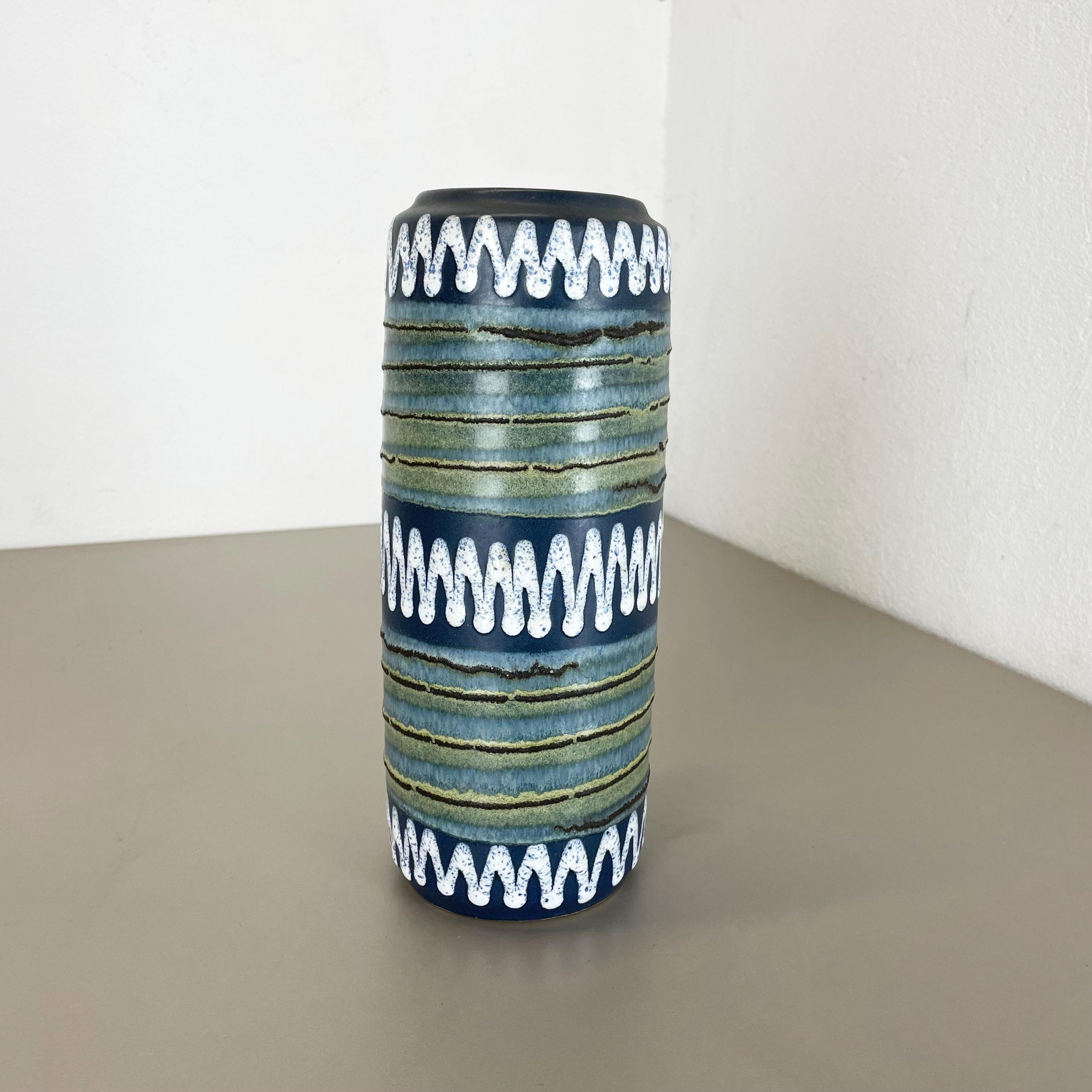 Mid-Century Modern Rare vase « PROTOTPYE GLAZE » en lave grasse multicolore Scheurich, Allemagne WGP 1970 en vente