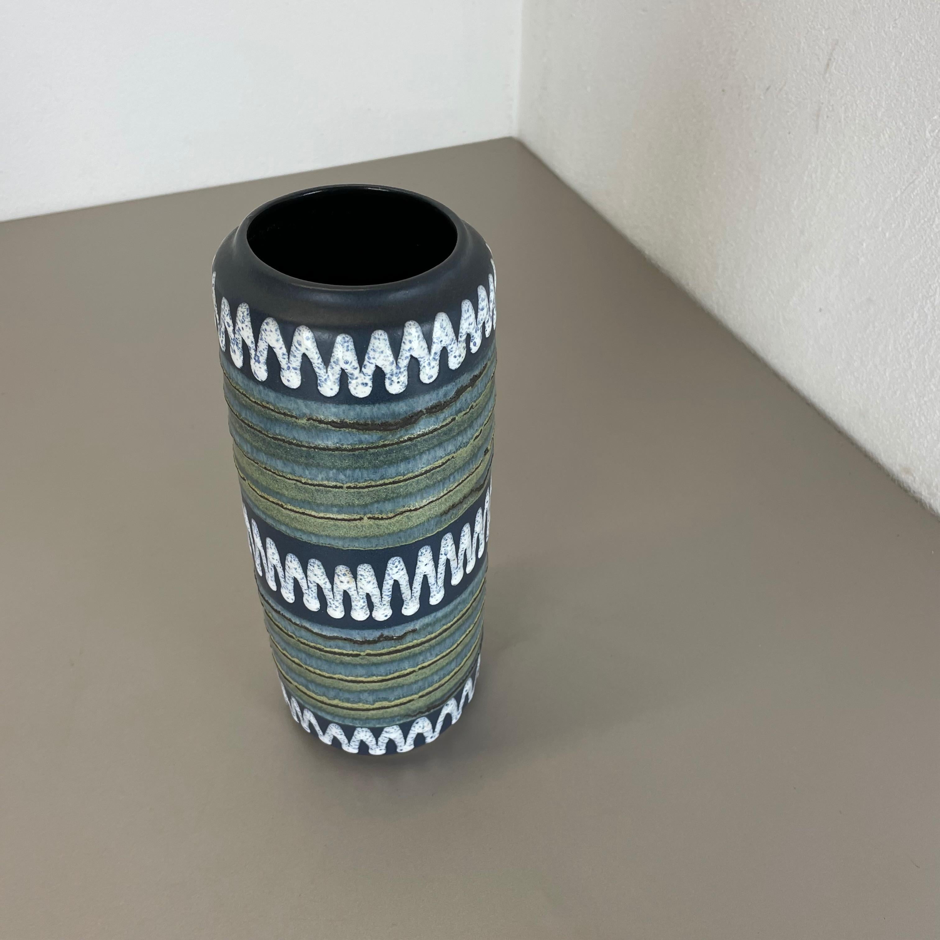 Allemand Rare vase « PROTOTPYE GLAZE » en lave grasse multicolore Scheurich, Allemagne WGP 1970 en vente