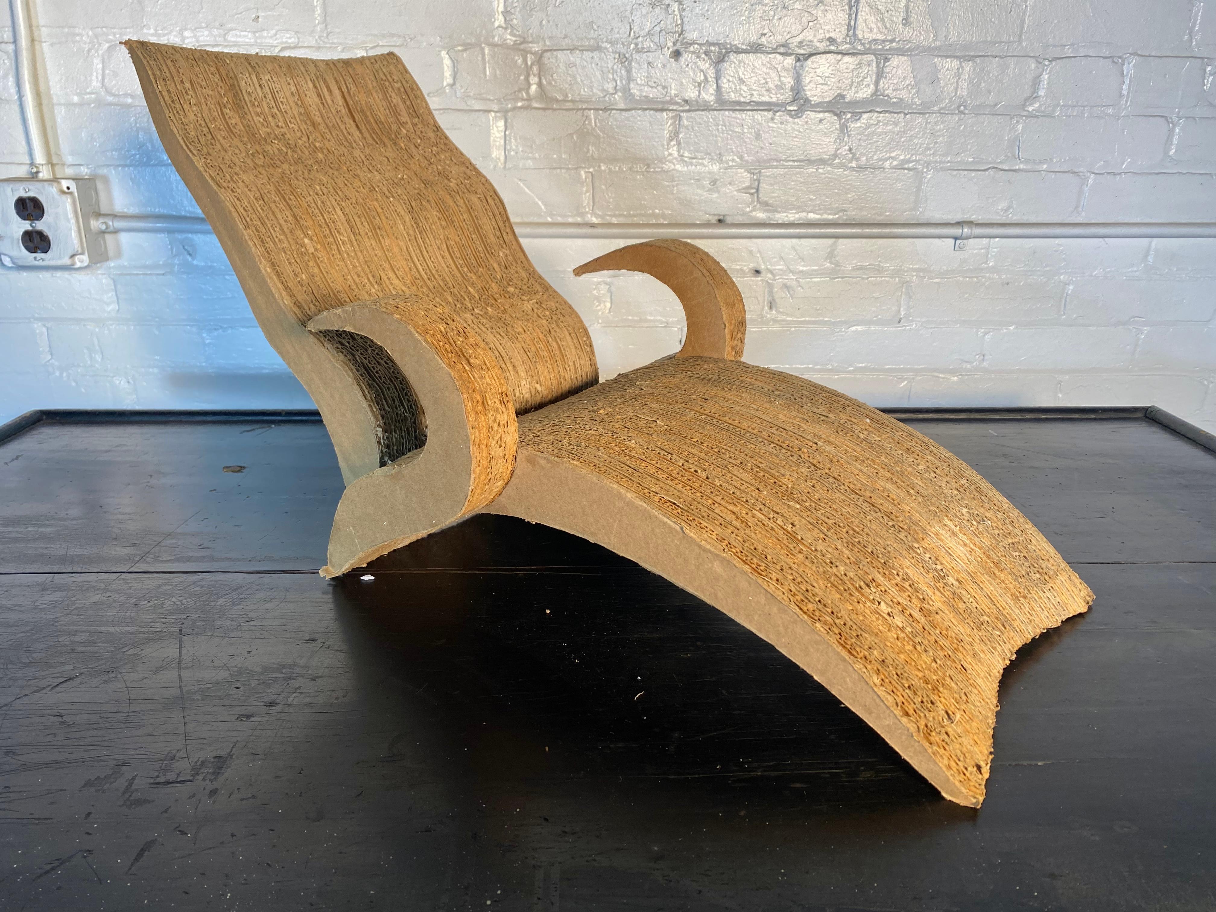 Rare Prototype / Maquette Cardboard Chaise Lounge by Joel Stearns  For Sale 1