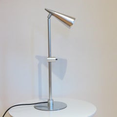 Raro prototipo de lámpara de escritorio de aluminio moderna de mediados de siglo de Peter Nelson Años 60