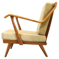 Raro prototipo de sillón de roble con etiqueta, Brno, años 50