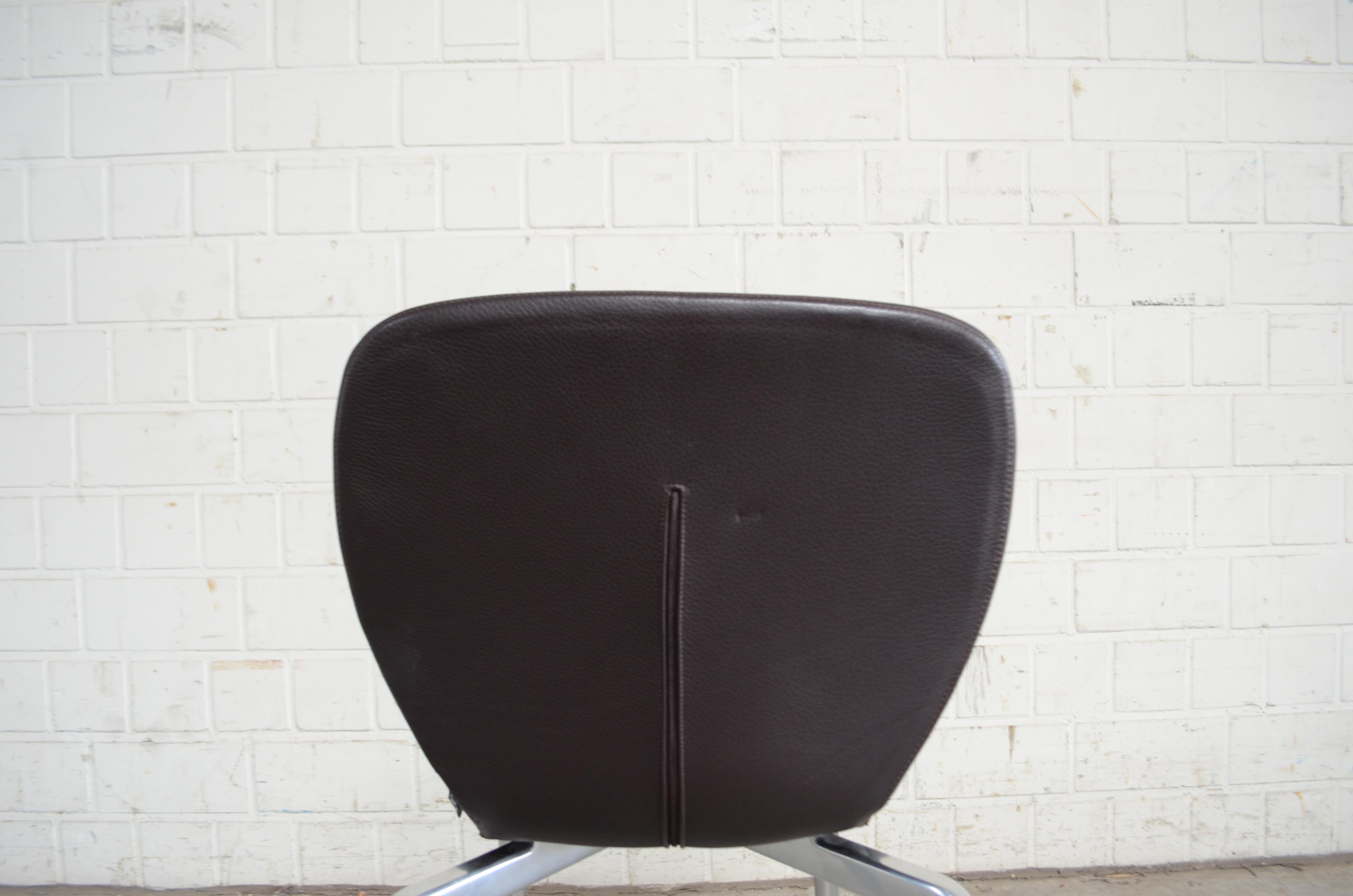 Rare Prototype of ClassiCon Munich Chair Brown Leather For Sale 4