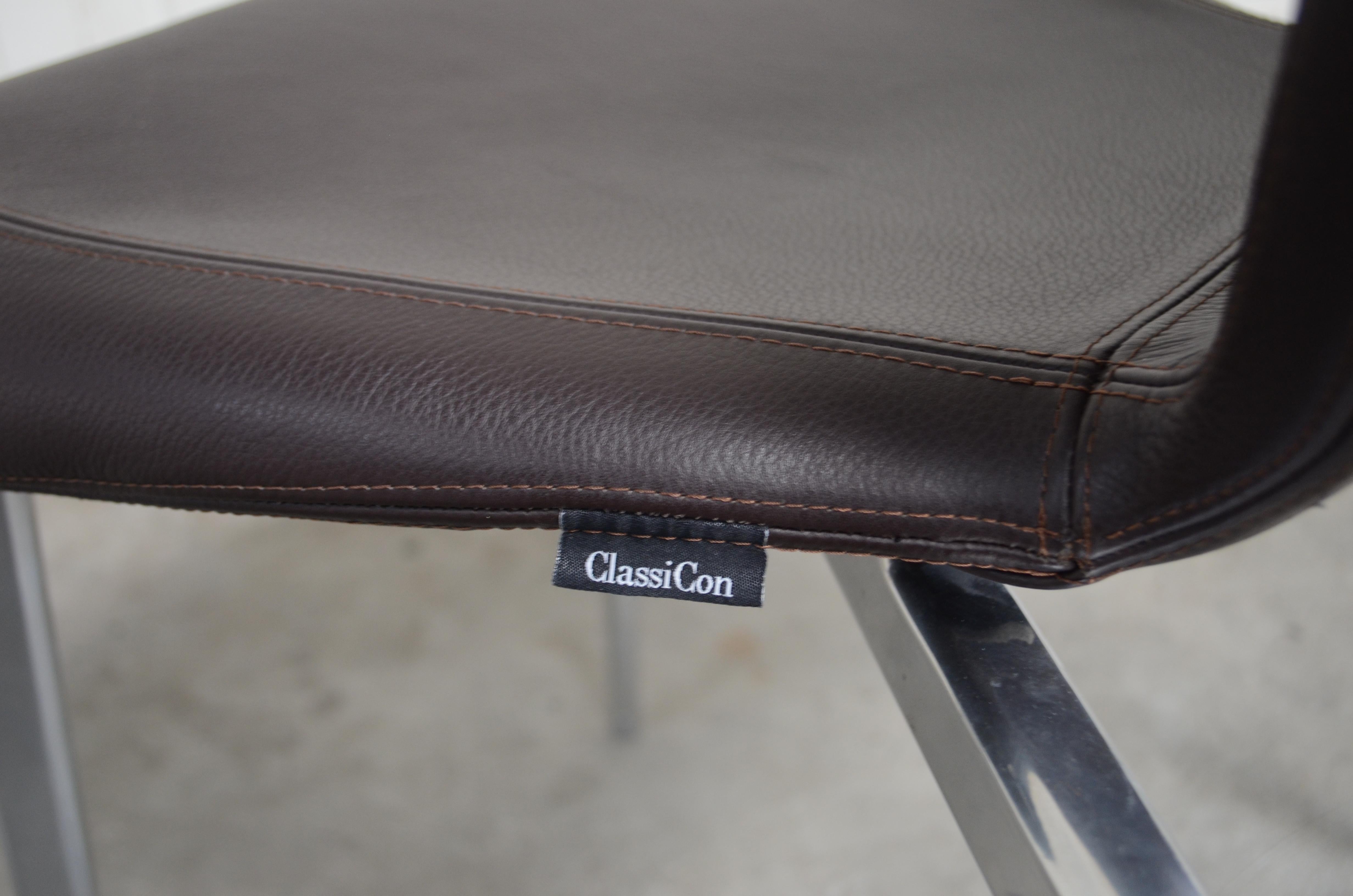 Rare Prototype of ClassiCon Munich Chair Brown Leather For Sale 5