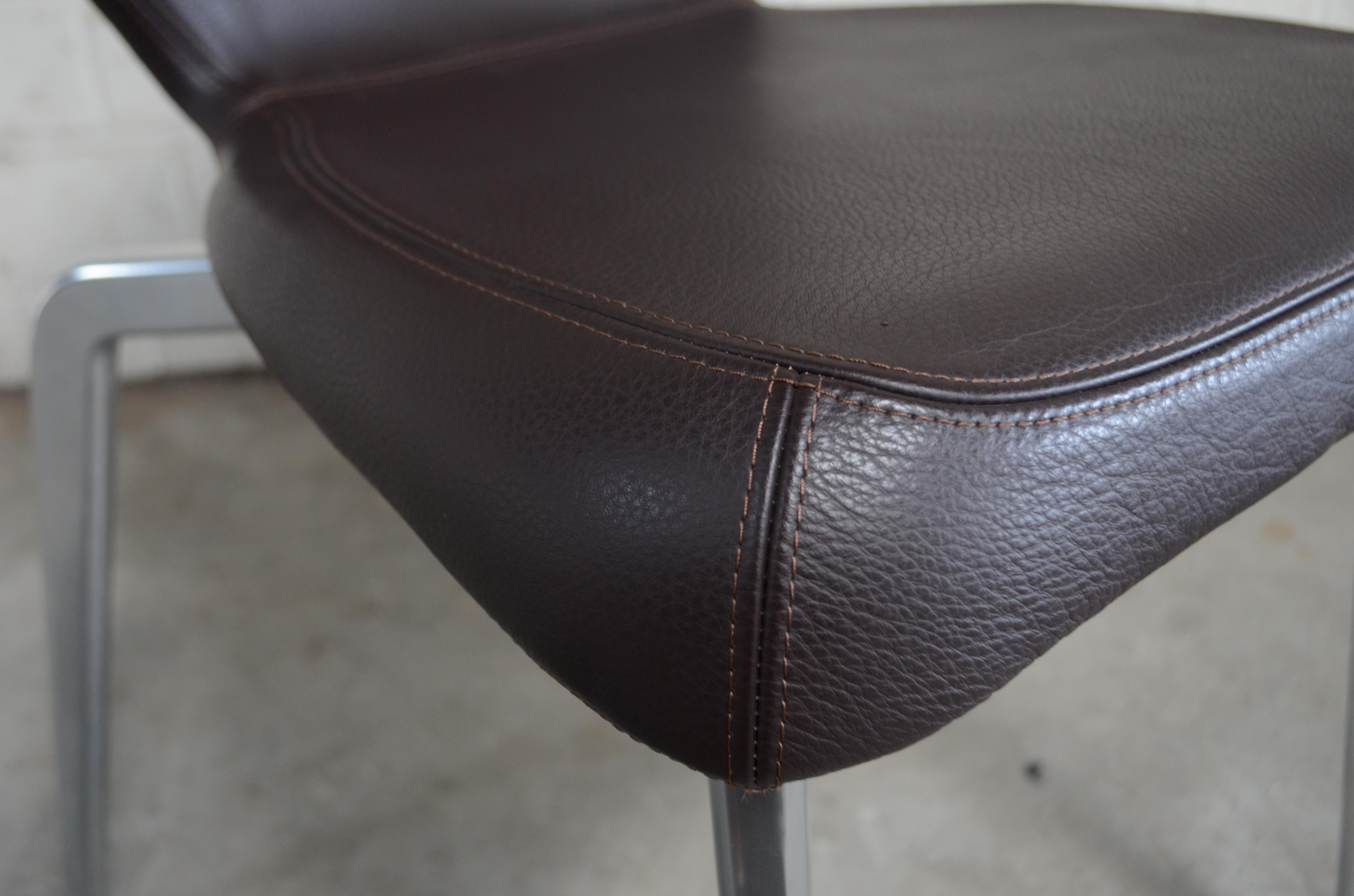 Rare Prototype of ClassiCon Munich Chair Brown Leather For Sale 7
