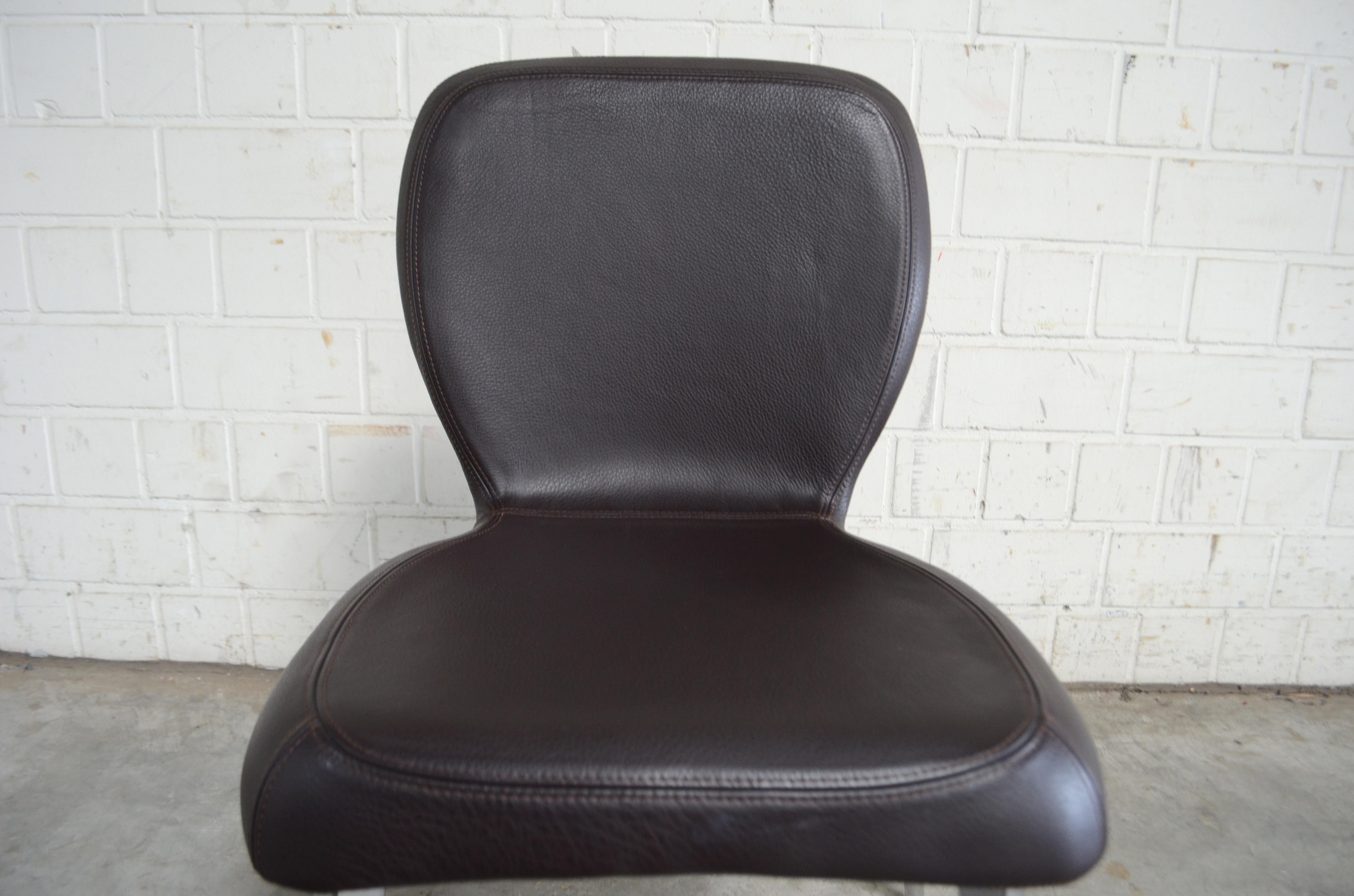 Rare Prototype of ClassiCon Munich Chair Brown Leather For Sale 8