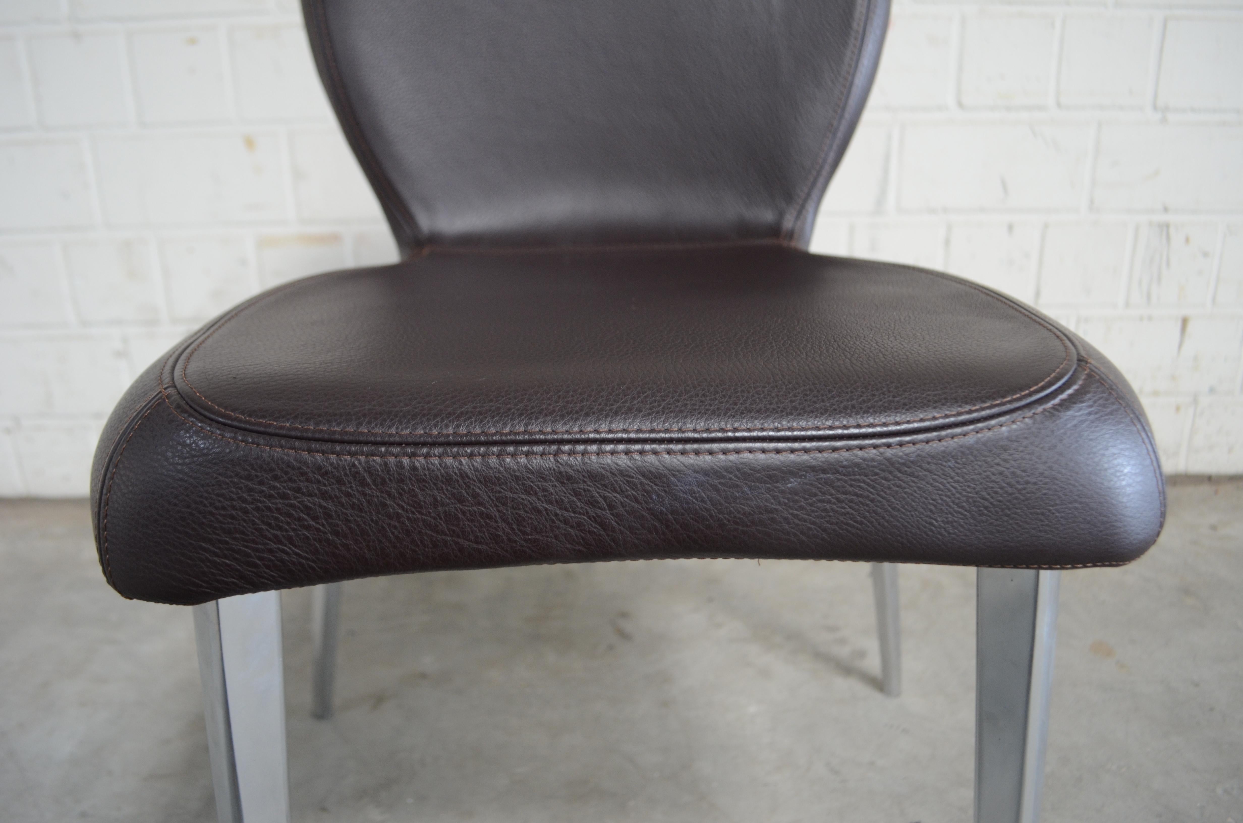 Rare Prototype of ClassiCon Munich Chair Brown Leather For Sale 9