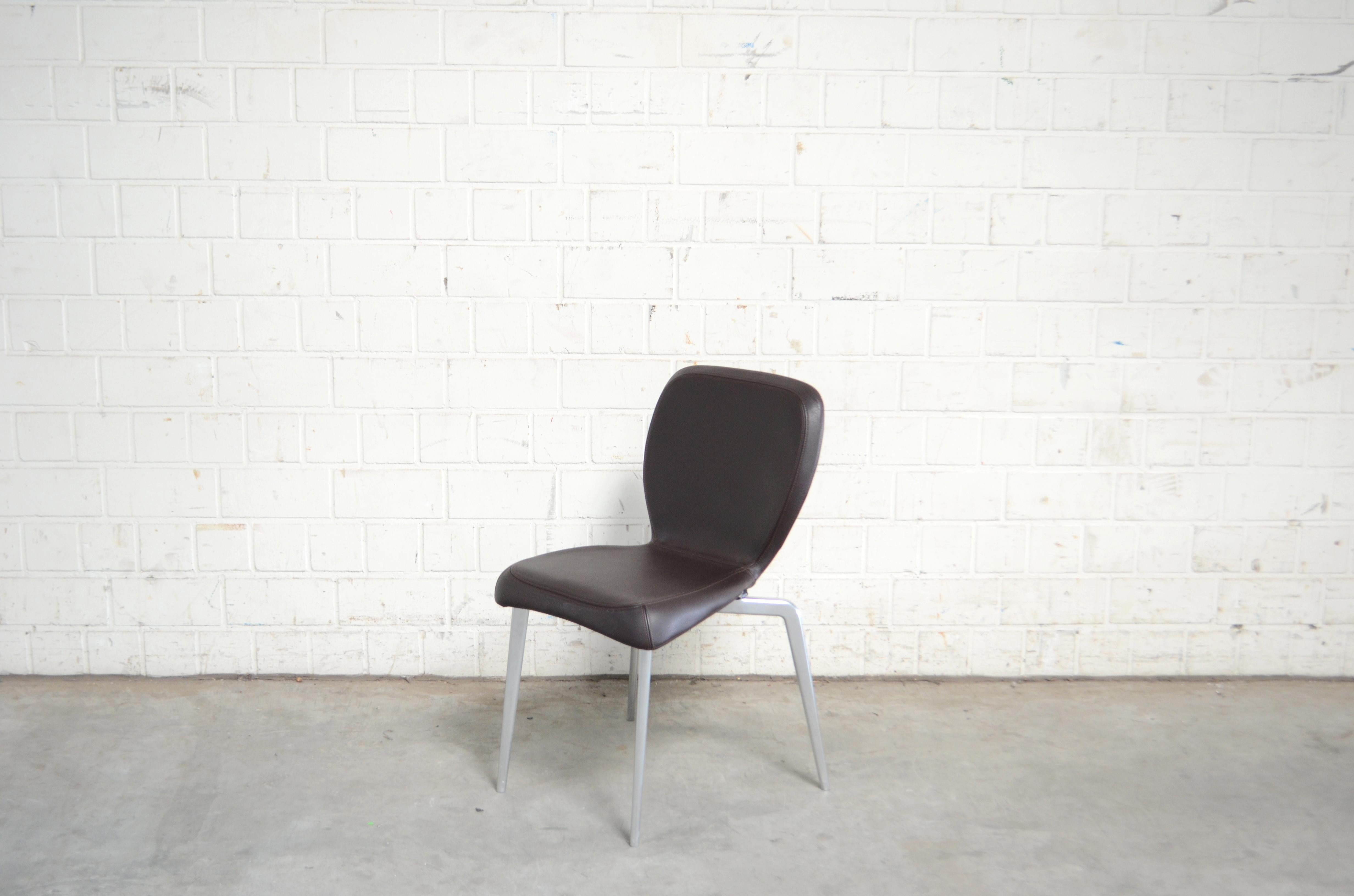 Seltener Prototyp eines ClassiCon München-Stuhls aus braunem Leder (Moderne) im Angebot