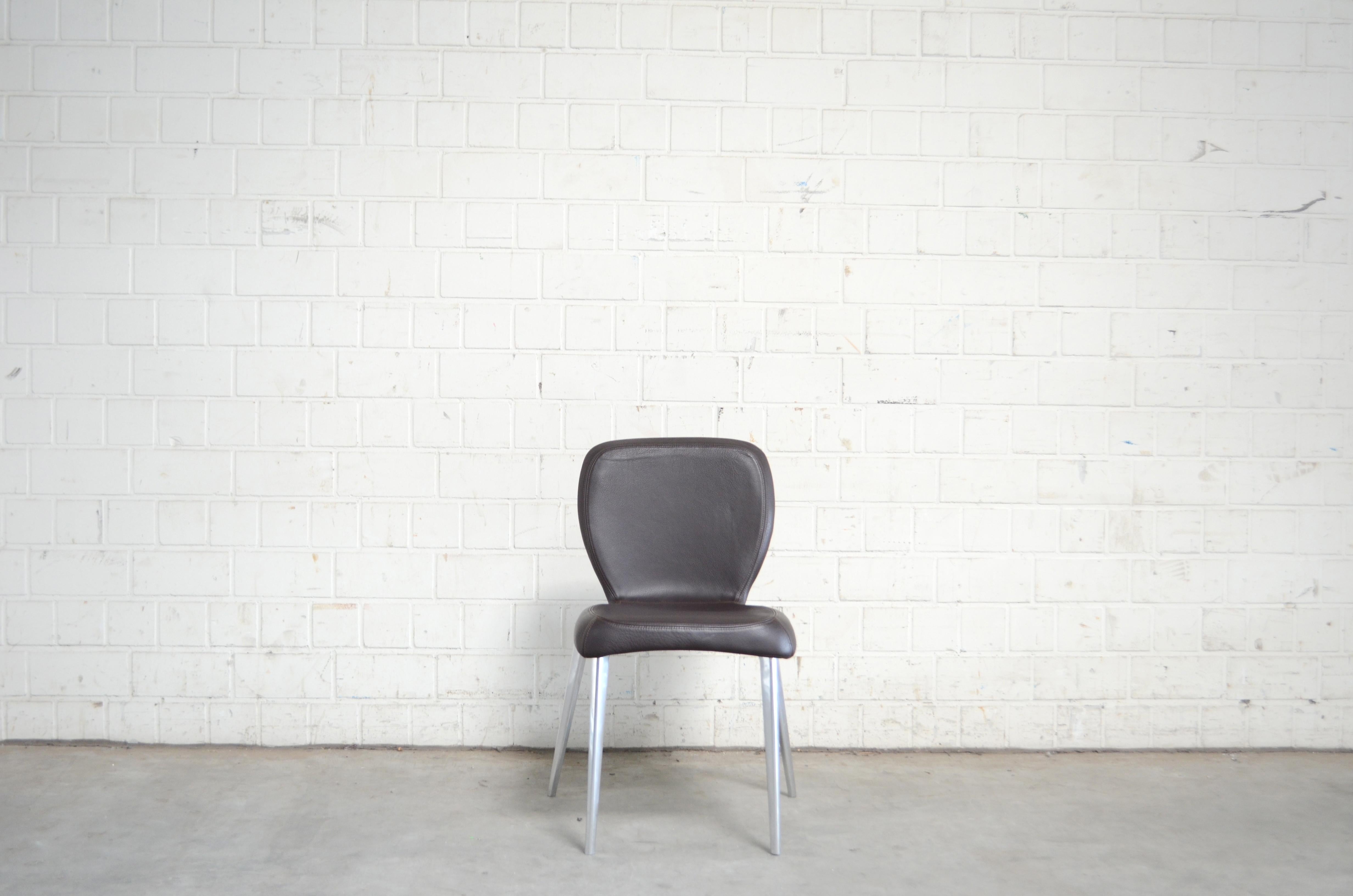 Seltener Prototyp eines ClassiCon München-Stuhls aus braunem Leder (Deutsch) im Angebot