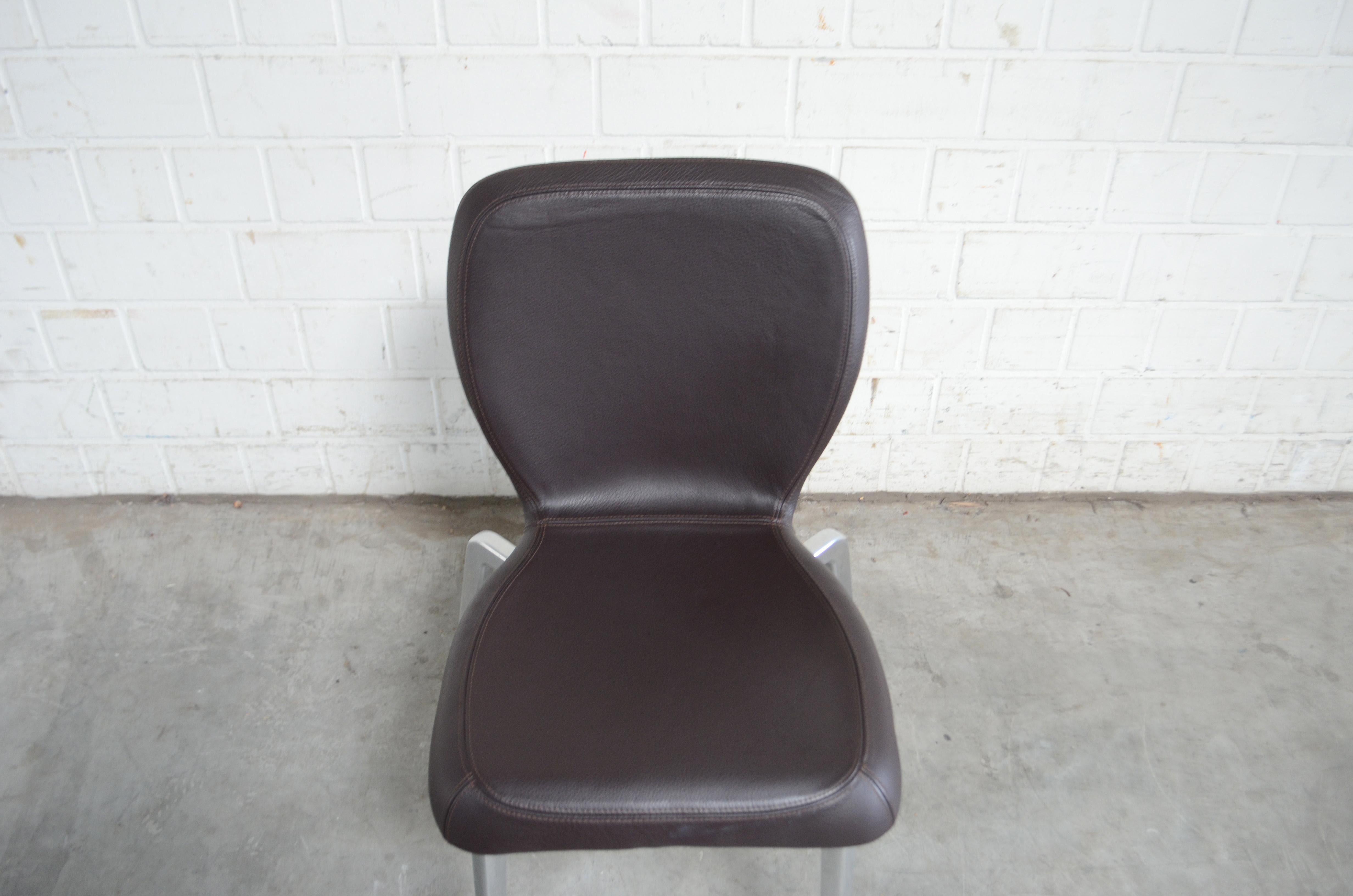 Contemporary Rare Prototype of ClassiCon Munich Chair Brown Leather For Sale