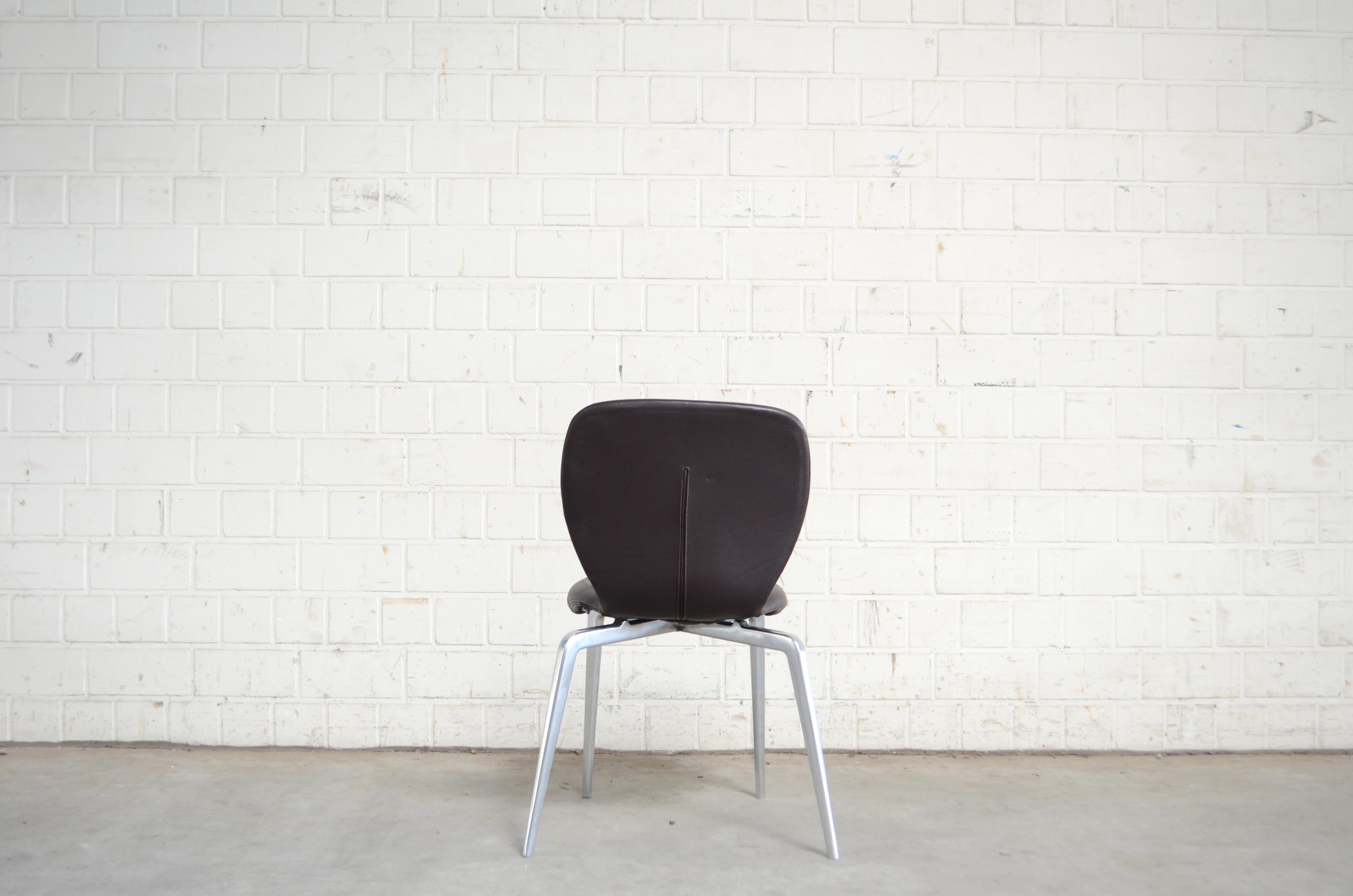 Seltener Prototyp eines ClassiCon München-Stuhls aus braunem Leder im Angebot 2
