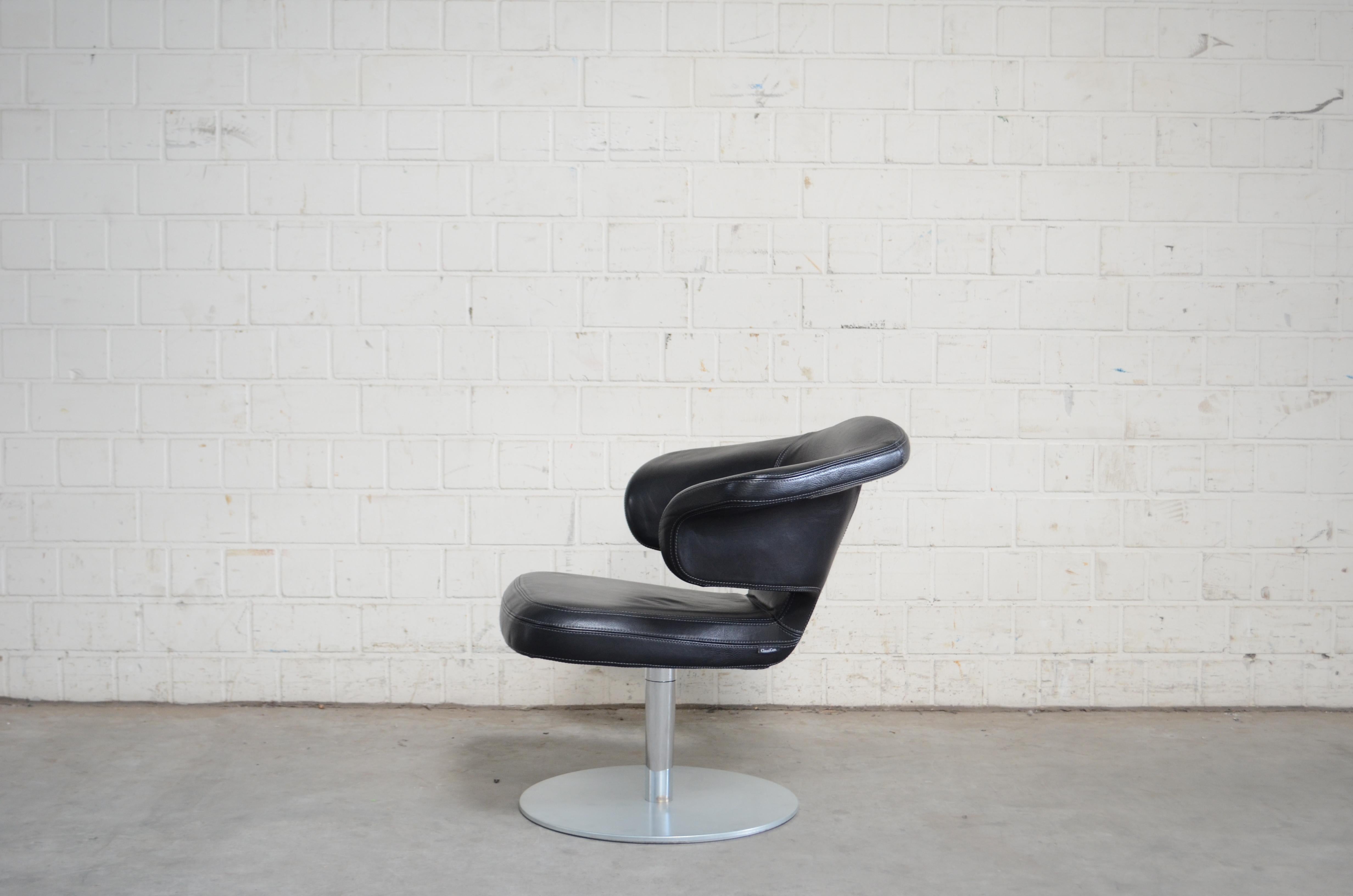 Rare Prototype of ClassiCon Munich Lounge Chair Black Leather For Sale 8