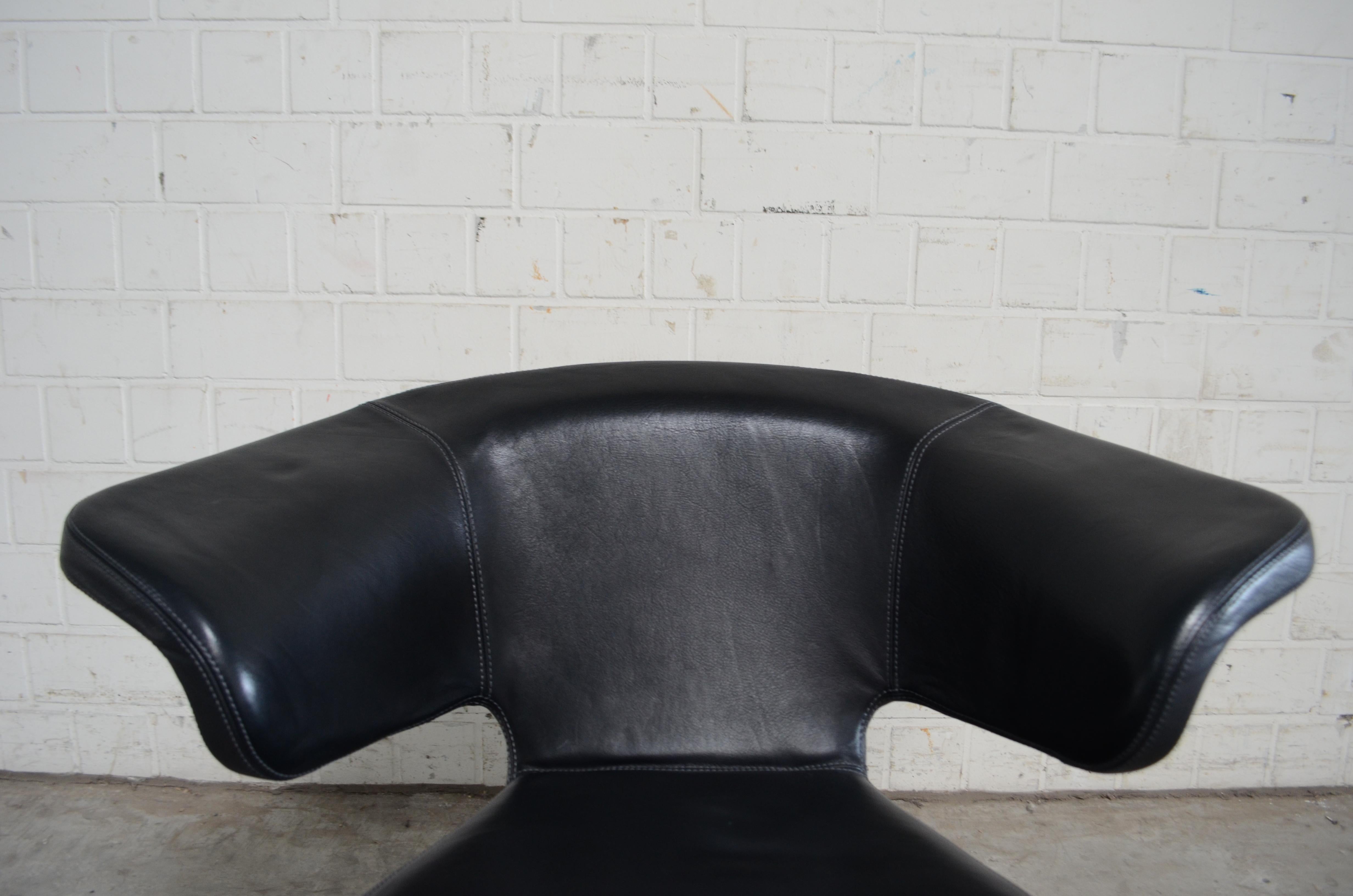 Contemporary Rare Prototype of ClassiCon Munich Lounge Chair Black Leather For Sale