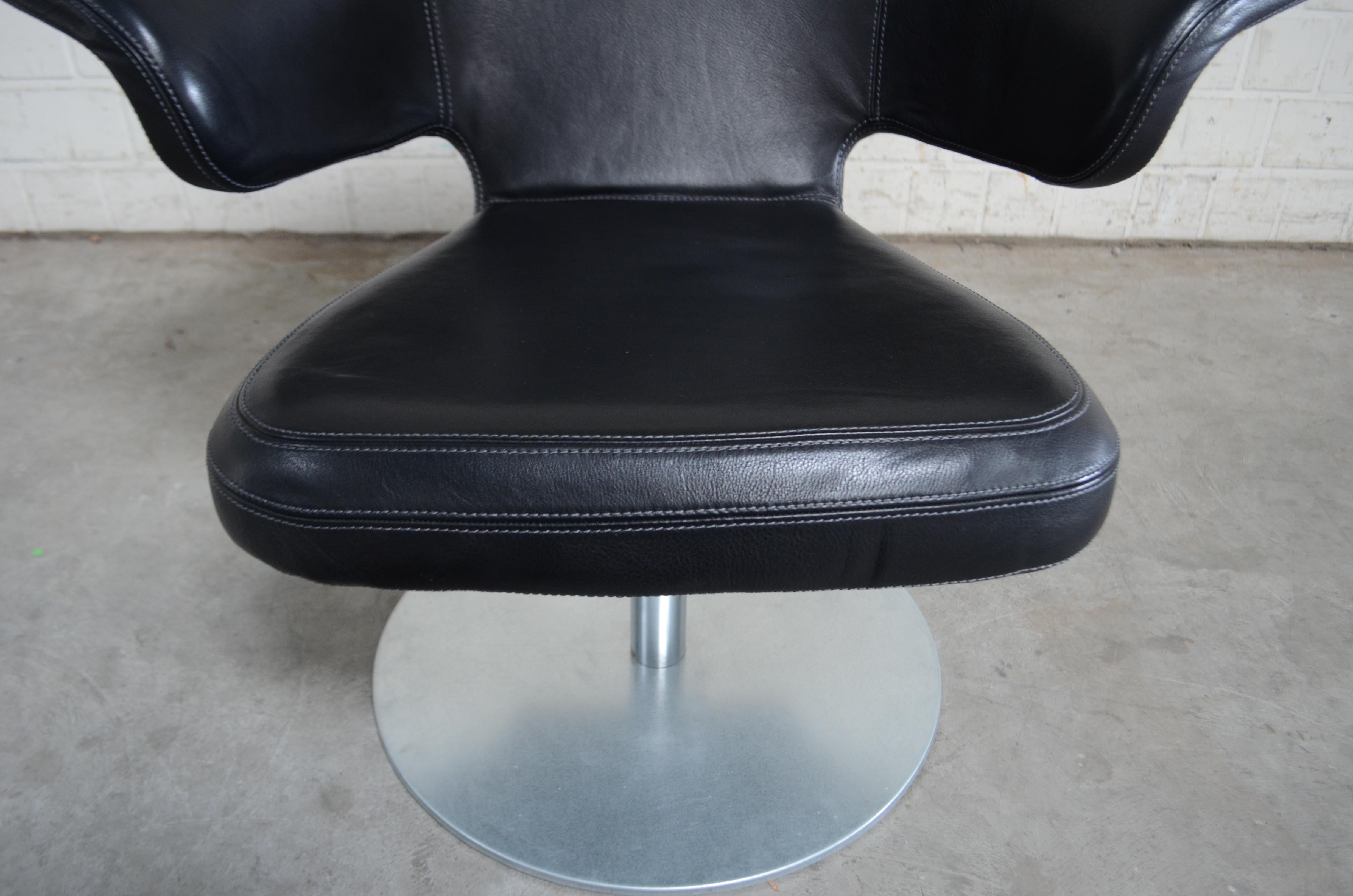 Metal Rare Prototype of ClassiCon Munich Lounge Chair Black Leather For Sale