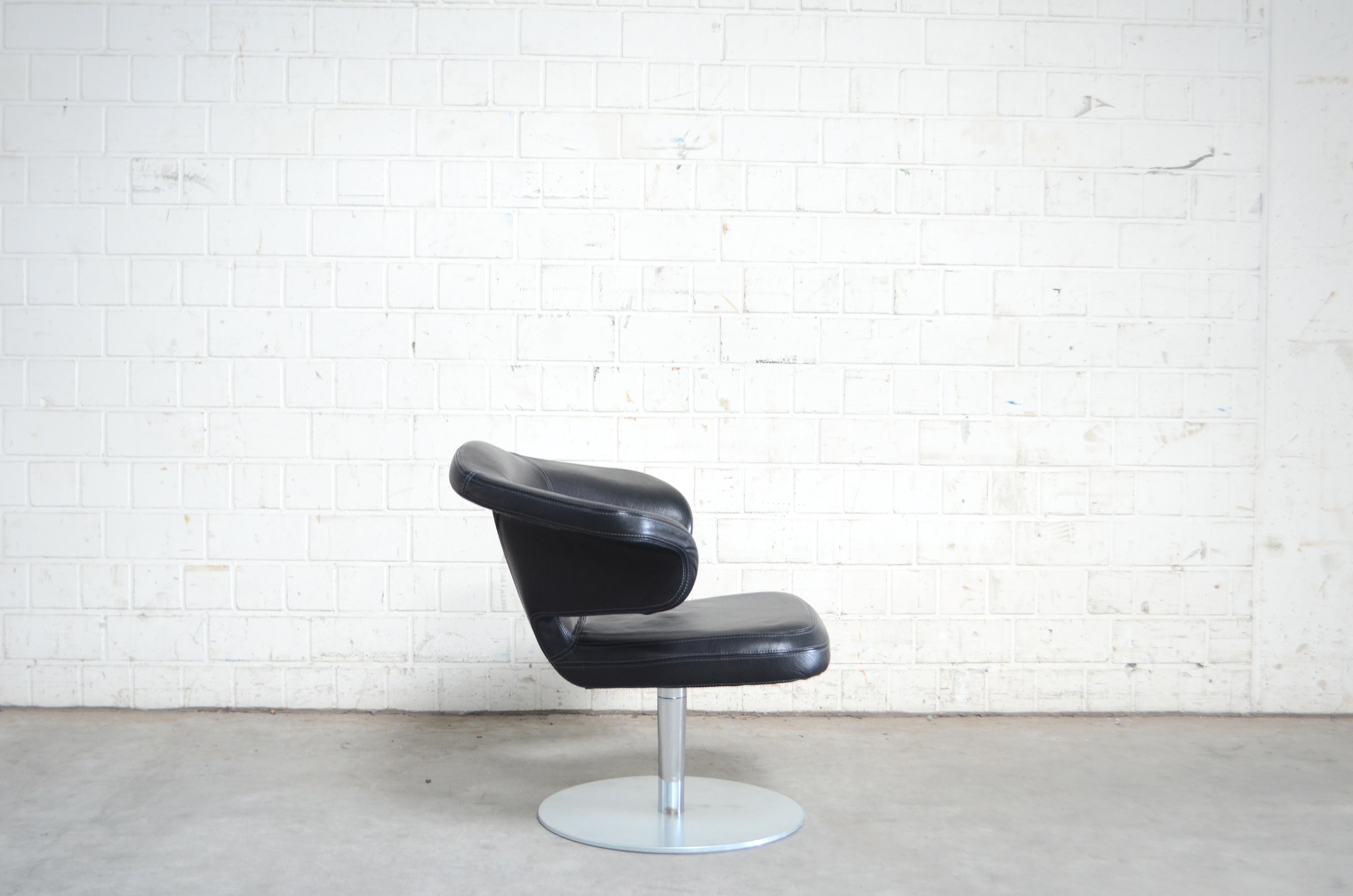 Rare Prototype of ClassiCon Munich Lounge Chair Black Leather For Sale 2