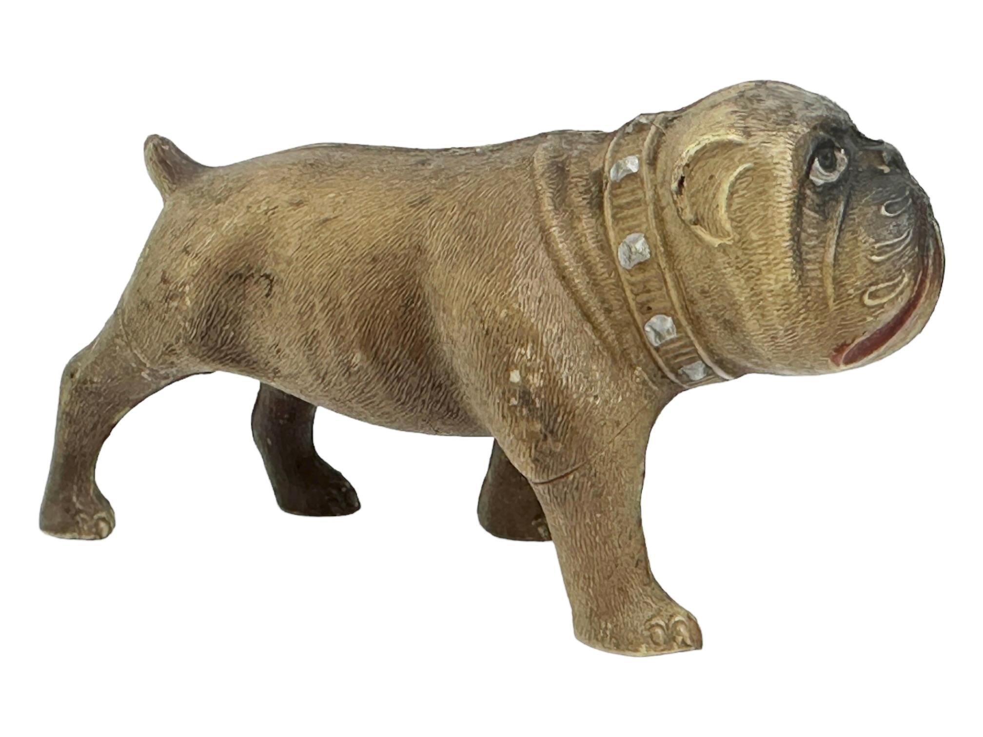 German Rare Pug Bulldog Dog Celluloid Figurine vintage, Austria 1920s For Sale