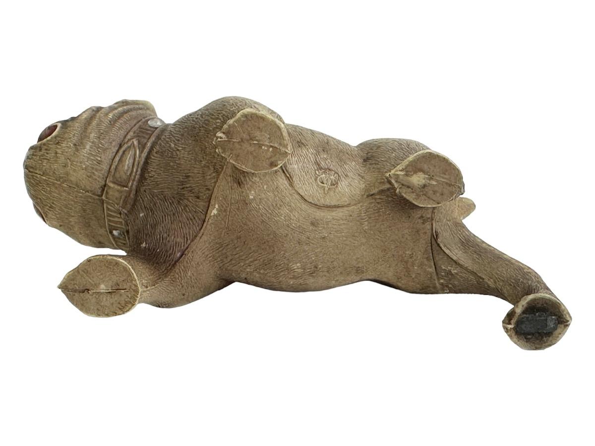 Rare Pug Bulldog Dog Celluloid Figurine vintage, Austria 1920s In Good Condition For Sale In Nuernberg, DE