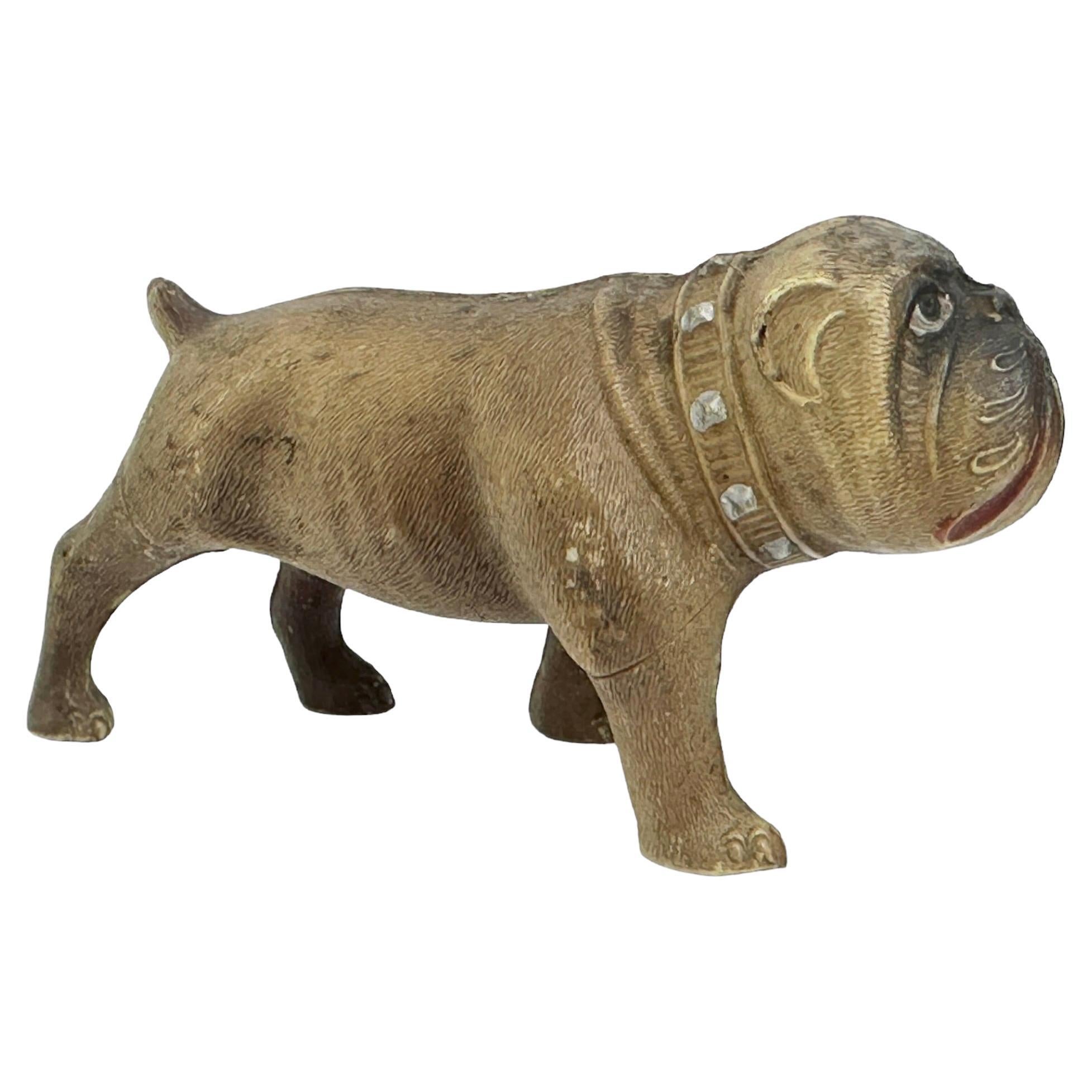 Seltene Pug Bulldogge Hund Zelluloid-Figur, Vintage, Österreich 1920er Jahre