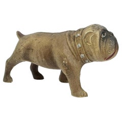Seltene Pug Bulldogge Hund Zelluloid-Figur, Vintage, Österreich 1920er Jahre