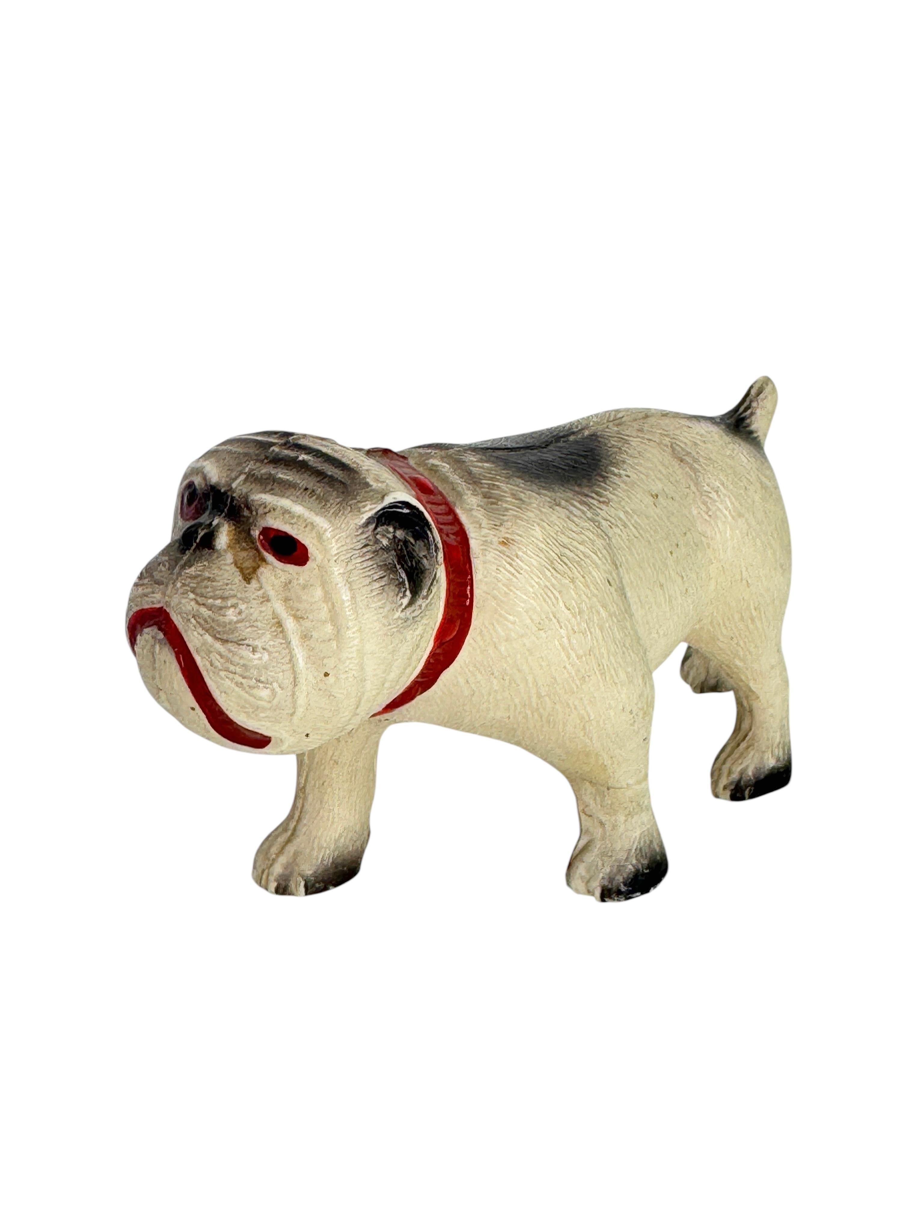 Artisanat Rare Carlin Bouledogue Chien Figurine en Celluloïd vintage, France années 1920 en vente