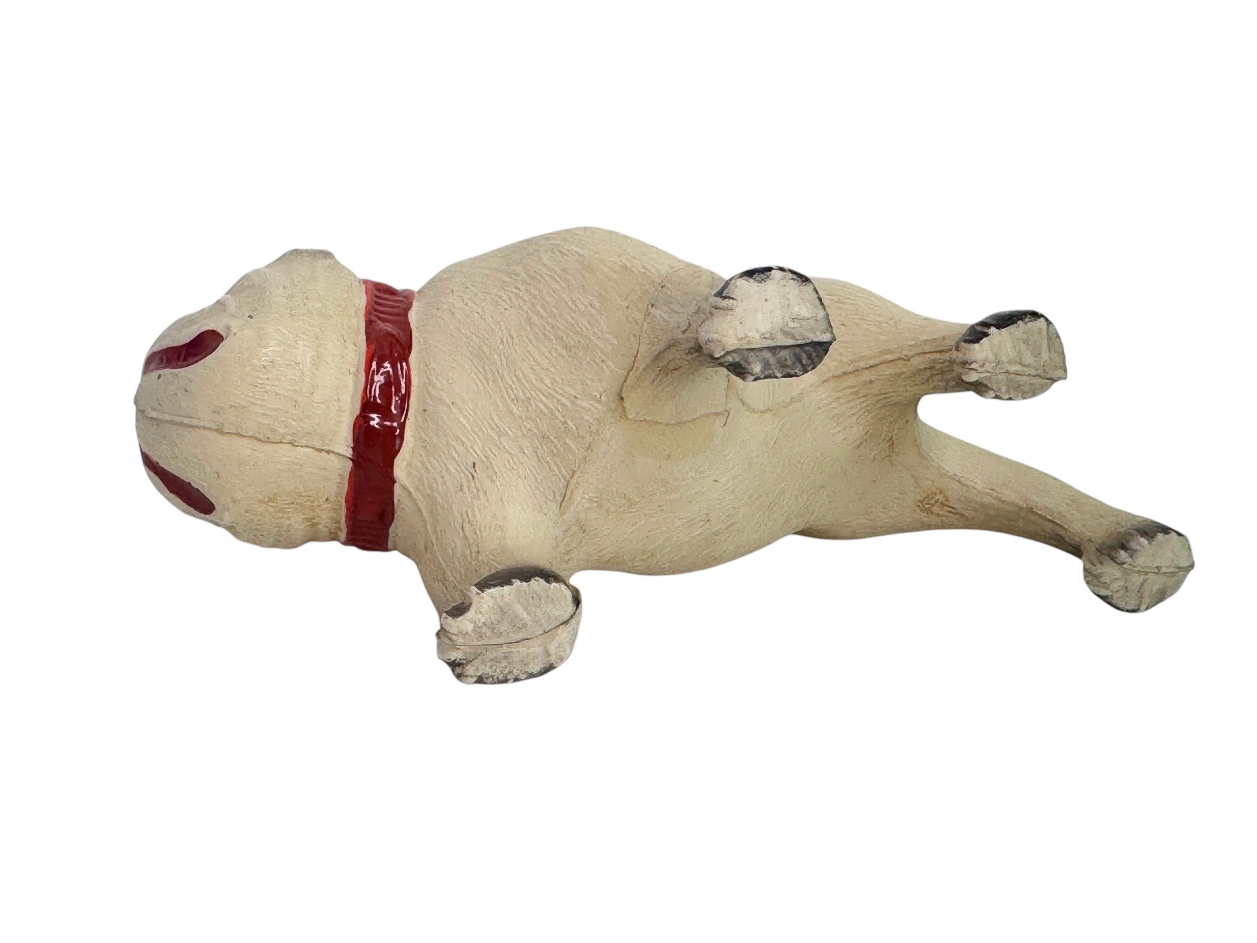 Français Rare Carlin Bouledogue Chien Figurine en Celluloïd vintage, France années 1920 en vente