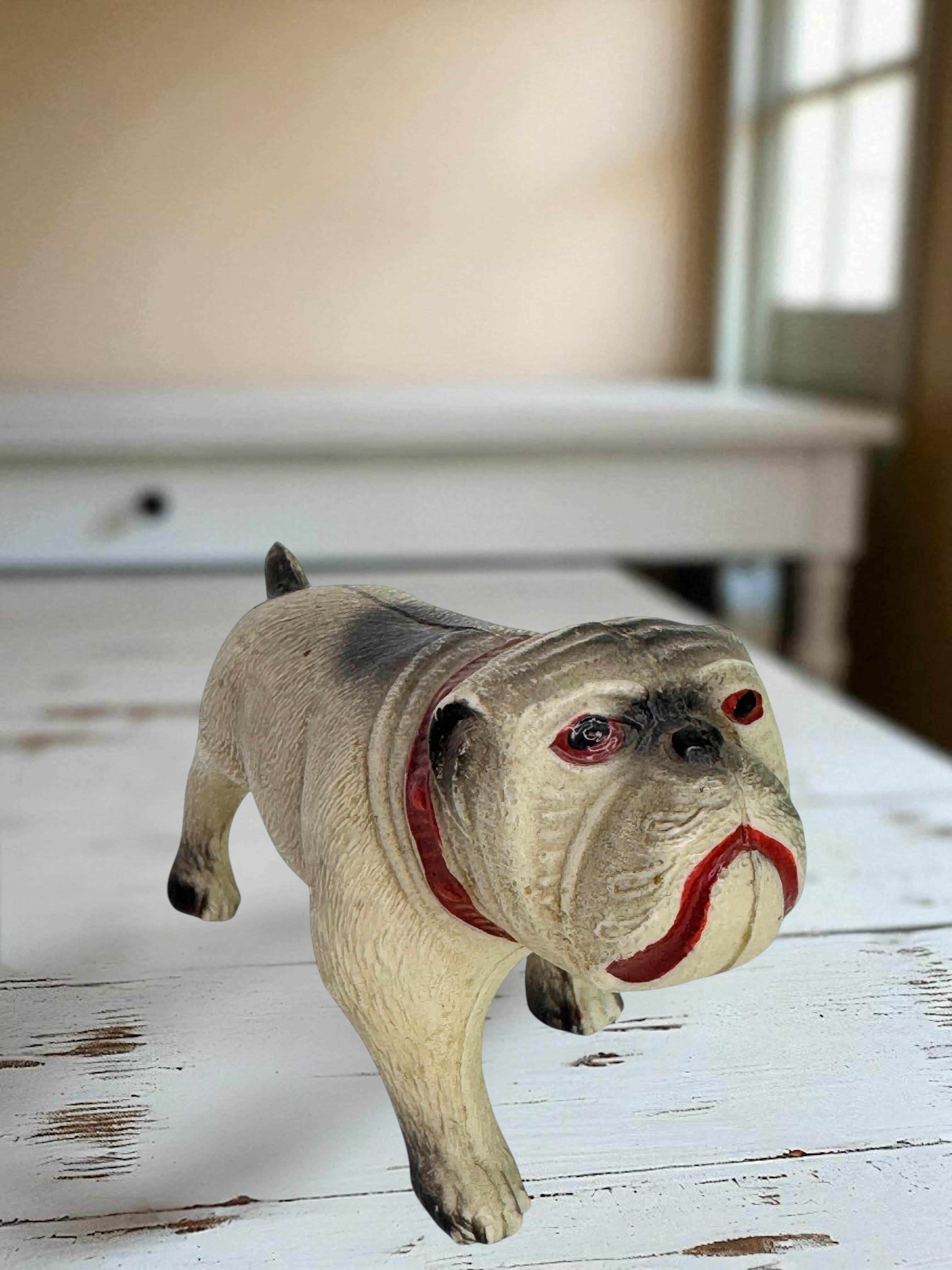 Rare Carlin Bouledogue Chien Figurine en Celluloïd vintage, France années 1920 en vente 1