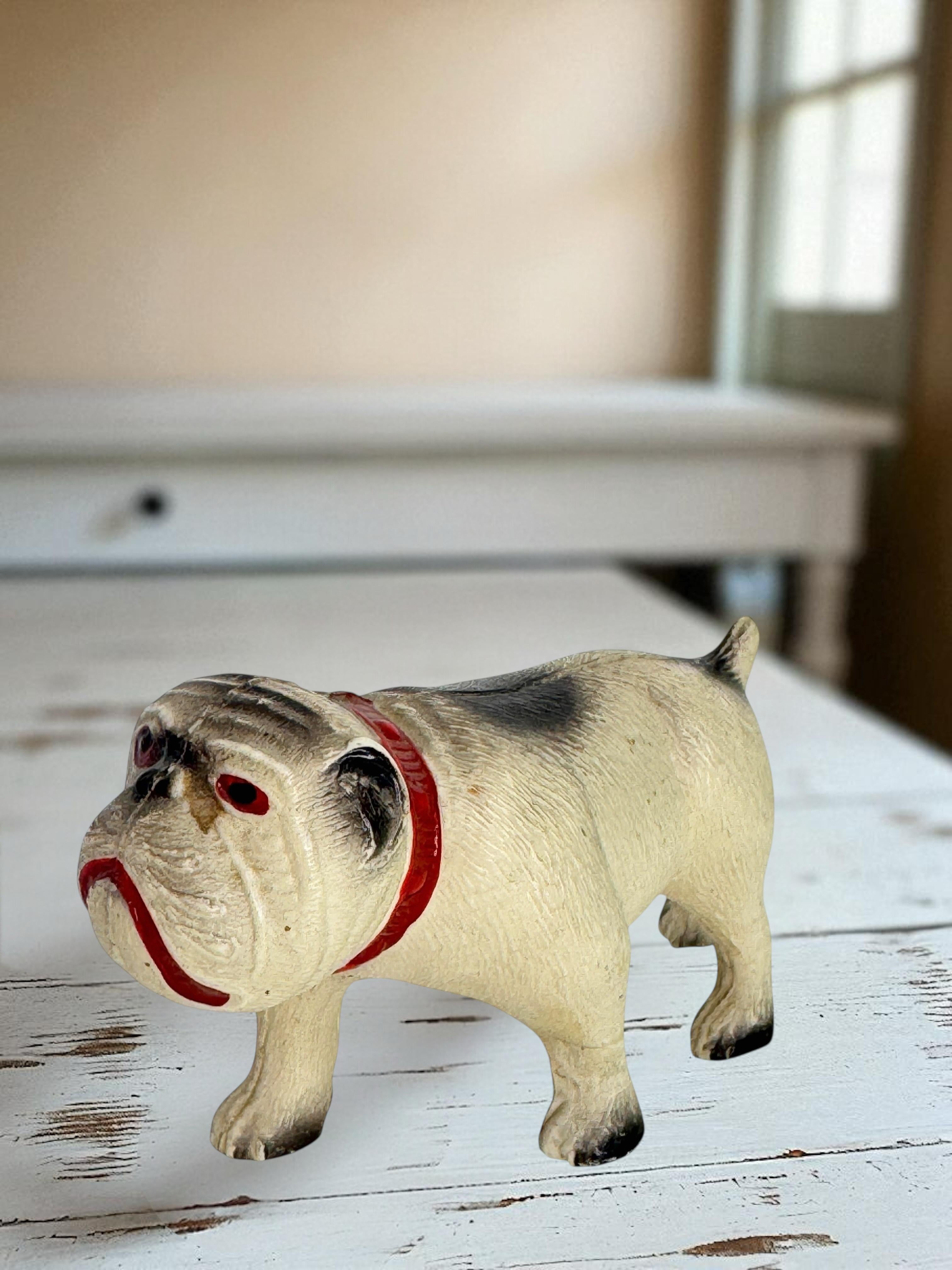 Rare Carlin Bouledogue Chien Figurine en Celluloïd vintage, France années 1920 en vente 2