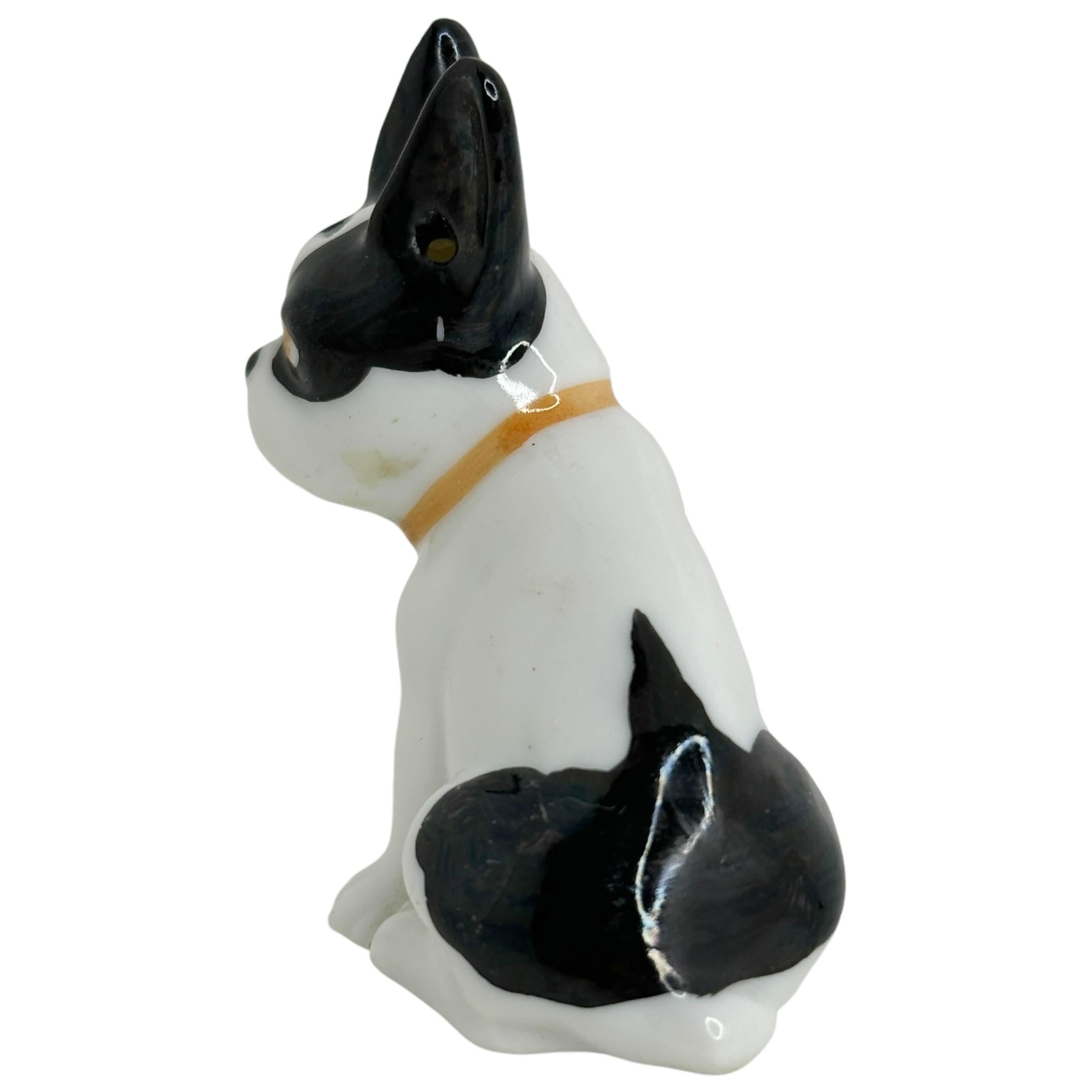 Raro Pug Bulldog Francés Perro Figural Salero Pimentero Antique German 1910s Alemán en venta