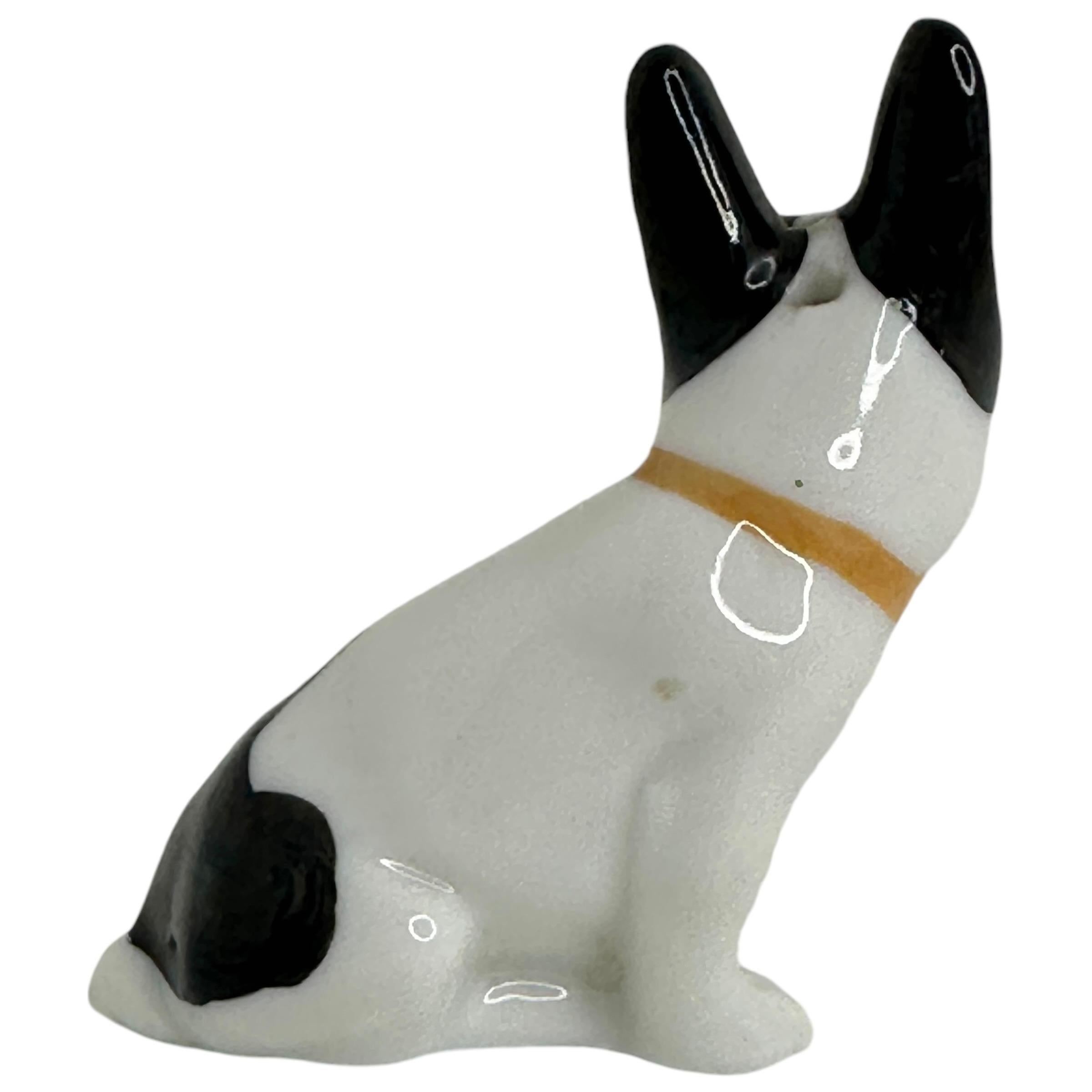 Raro Pug Bulldog Francés Perro Figural Salero Pimentero Antique German 1910s principios del siglo XX en venta
