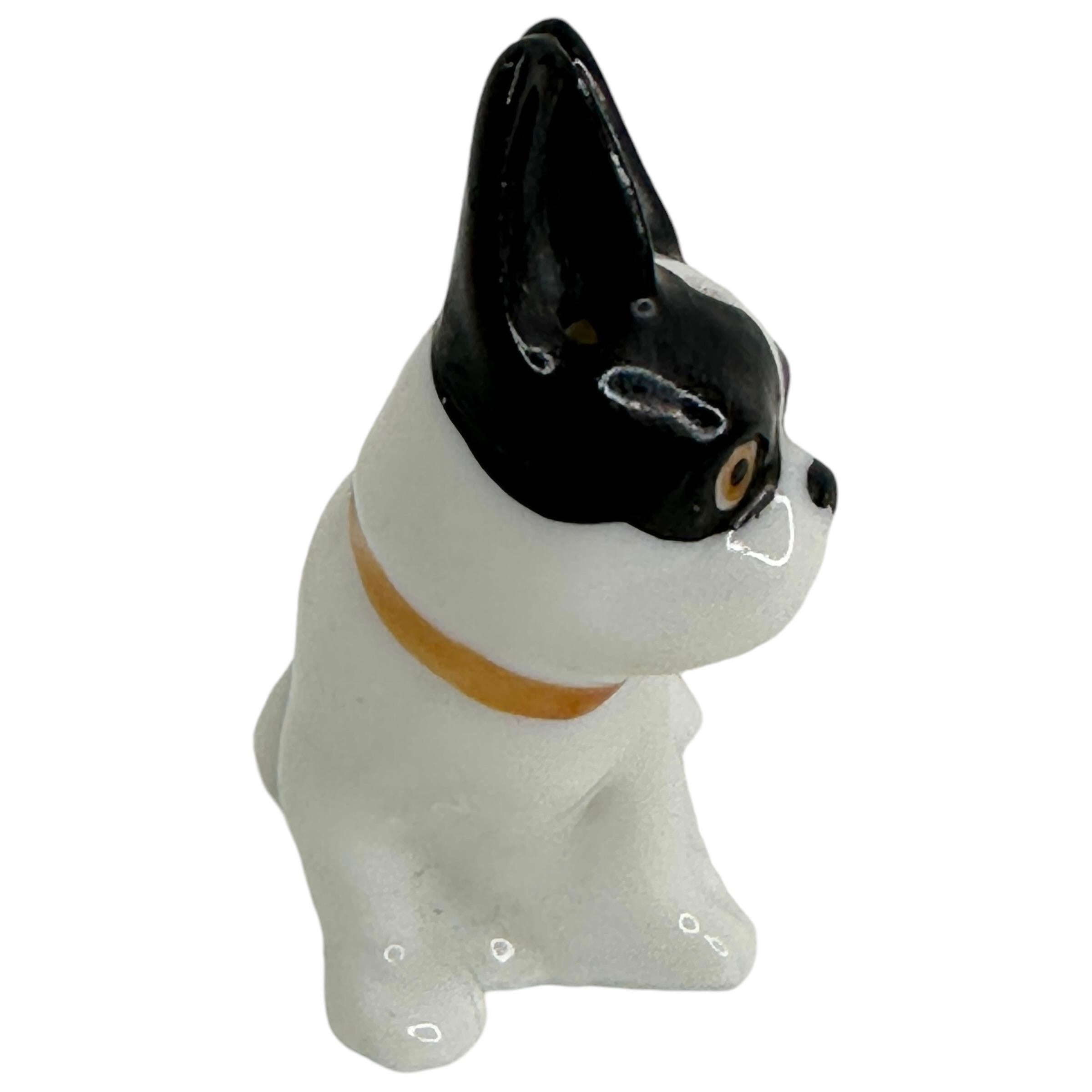 Raro Pug Bulldog Francés Perro Figural Salero Pimentero Antique German 1910s Porcelana en venta