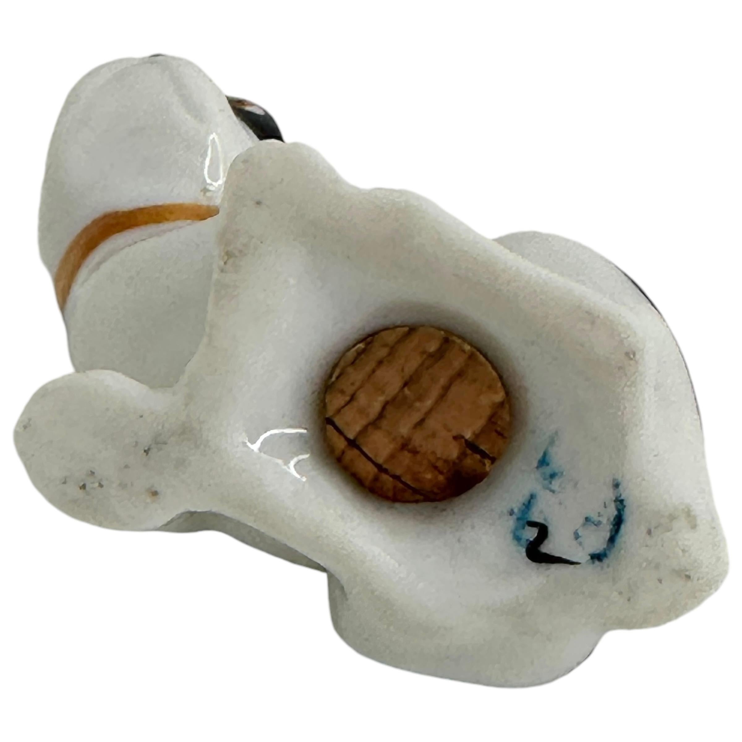 Raro Pug Bulldog Francés Perro Figural Salero Pimentero Antique German 1910s en venta 1