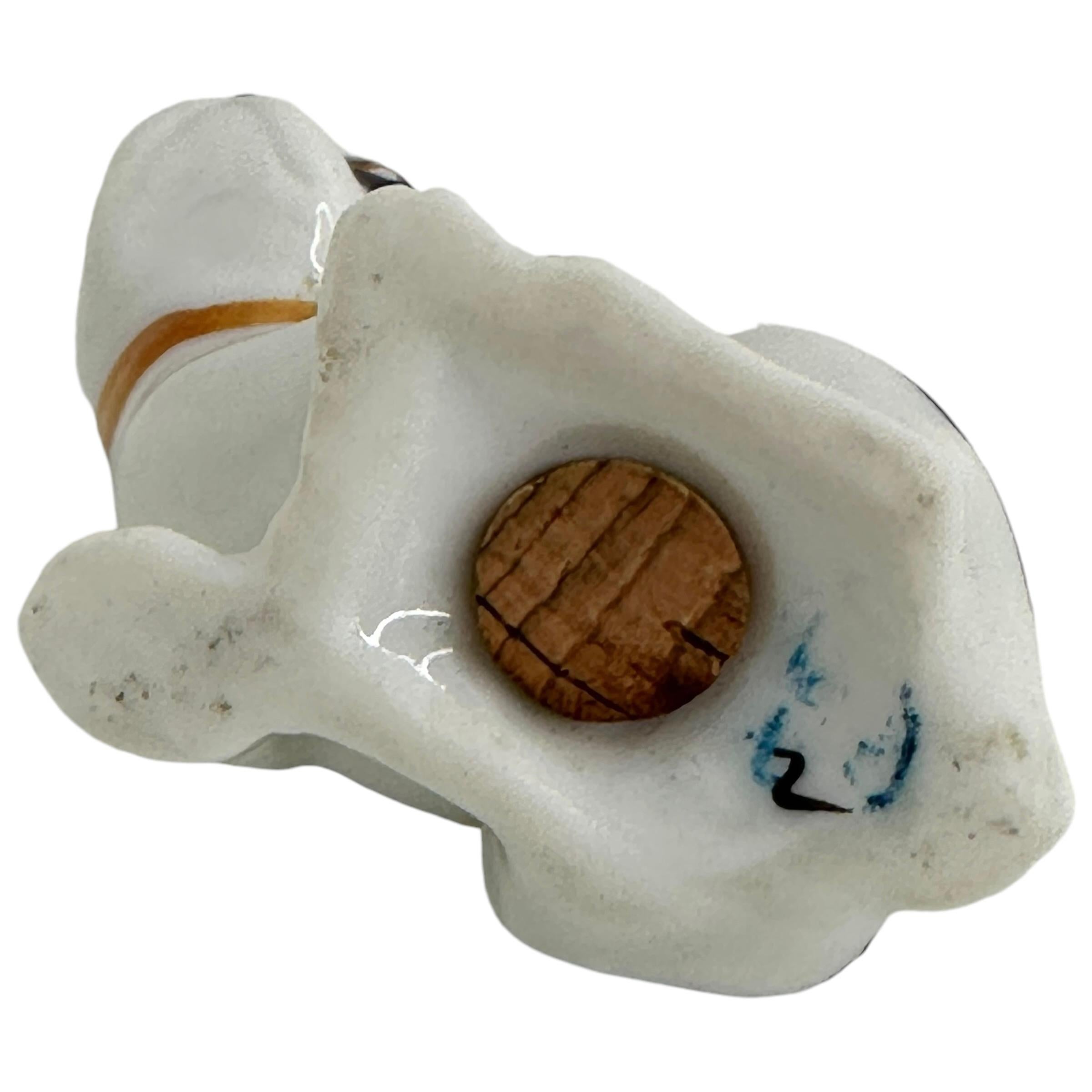 Raro Pug Bulldog Francés Perro Figural Salero Pimentero Antique German 1910s en venta 2