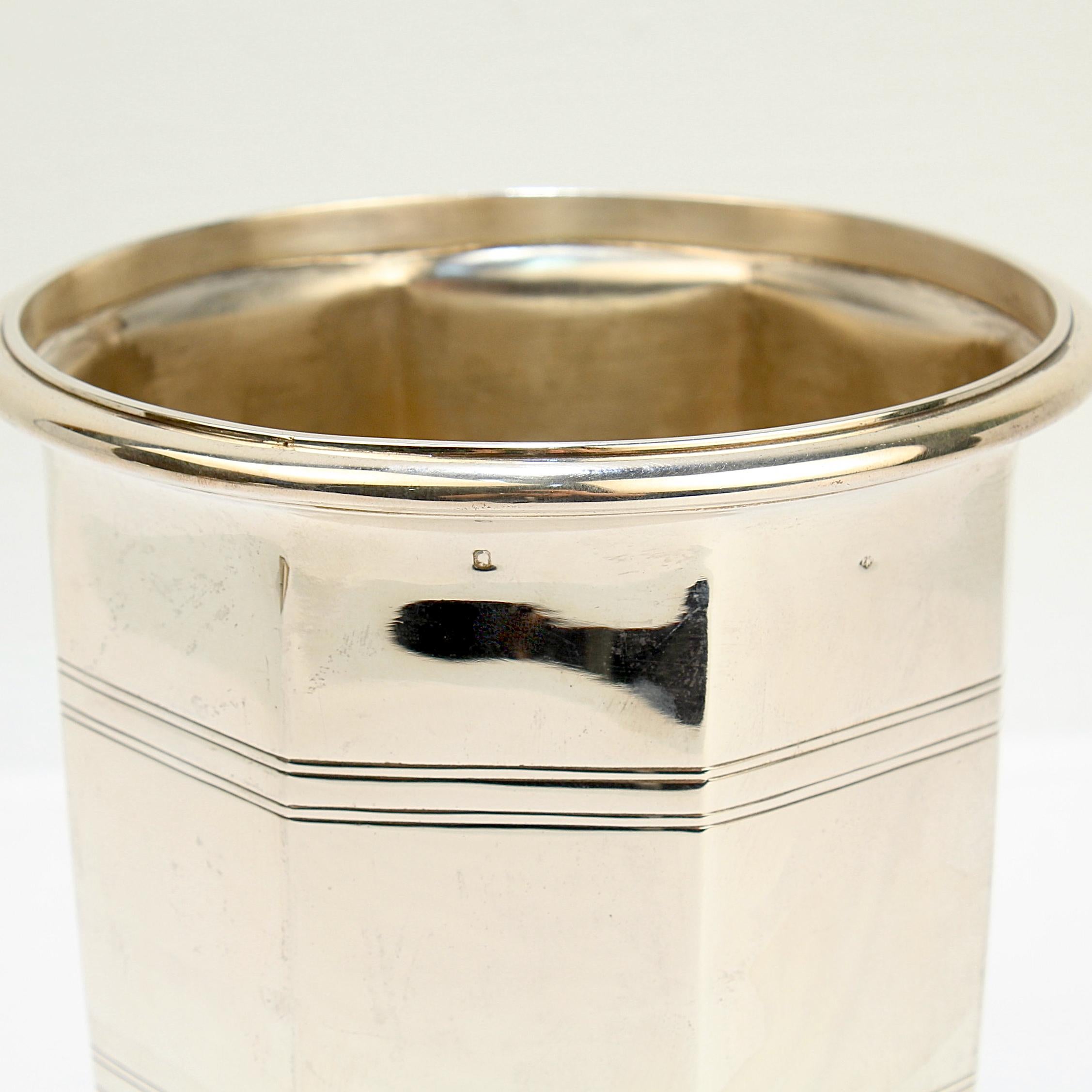 Rare Puiforcat Sterling Silver French Art Deco Champagne / Wine Cooler or Bucket 4