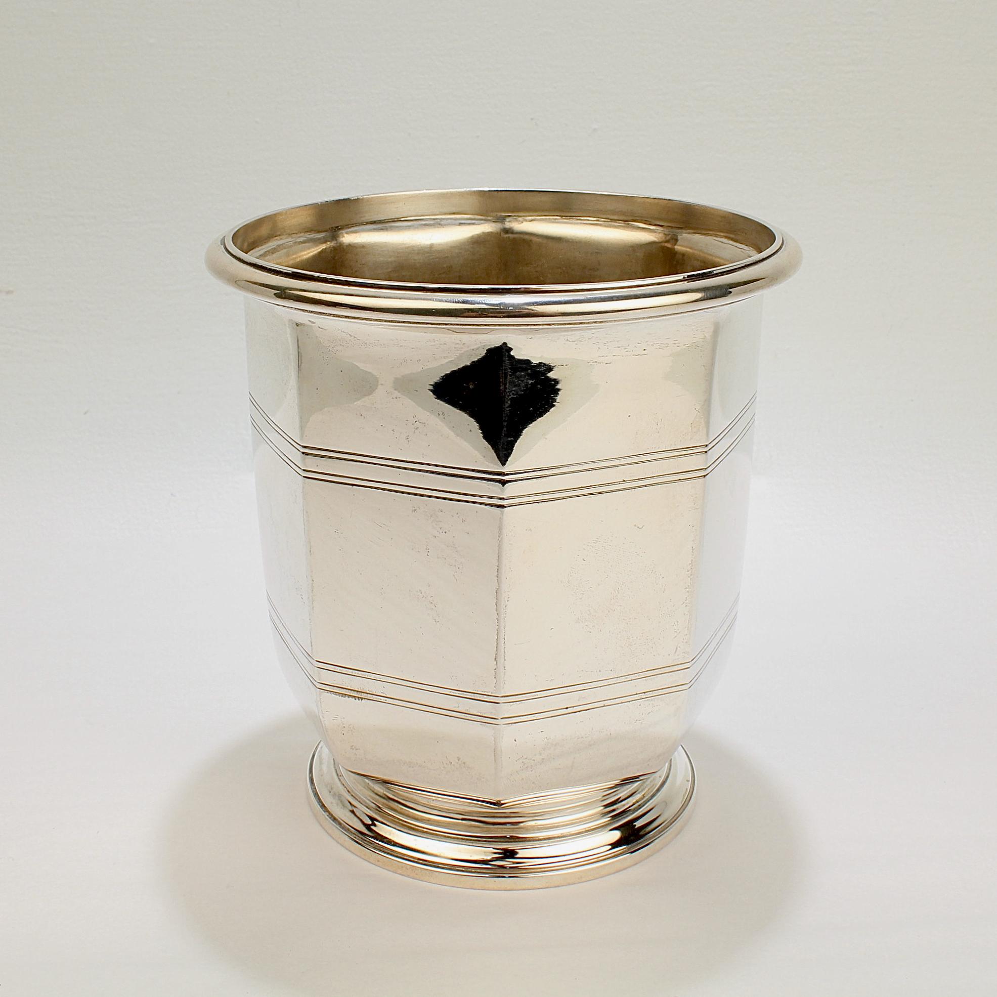 Rare Puiforcat Sterling Silver French Art Deco Champagne / Wine Cooler or Bucket In Good Condition In Philadelphia, PA