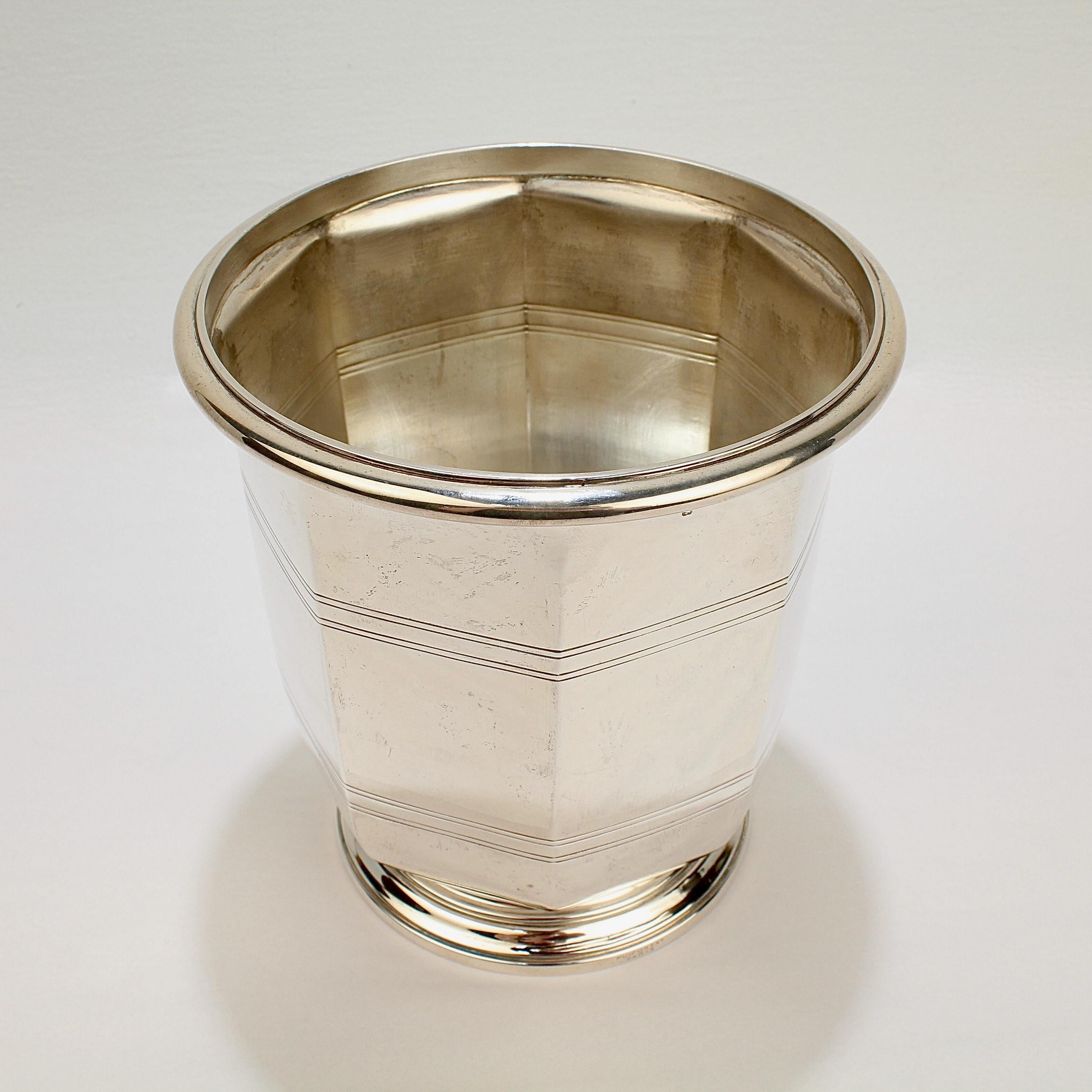 Women's or Men's Rare Puiforcat Sterling Silver French Art Deco Champagne / Wine Cooler or Bucket
