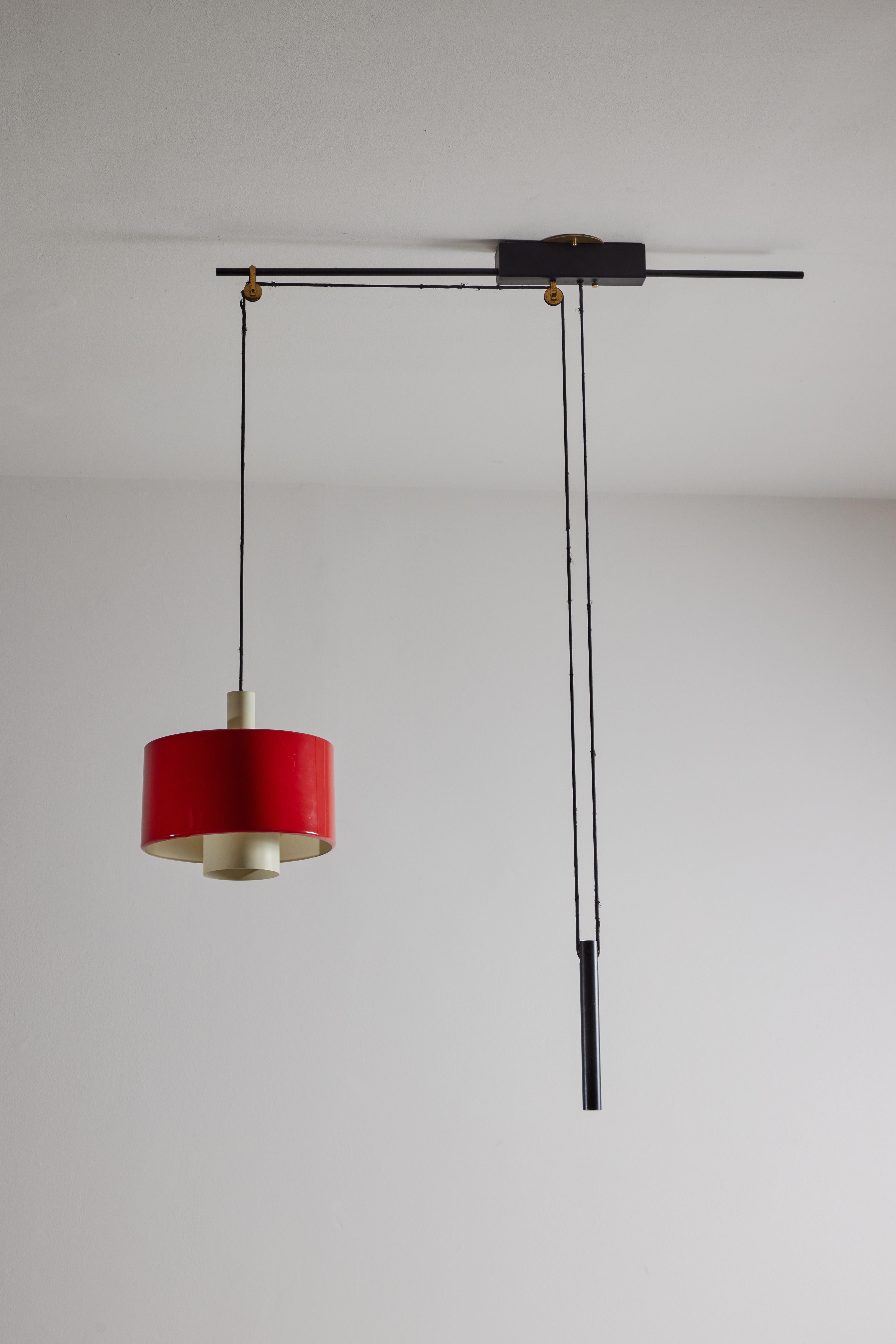 Rare Pulley Suspension Light by Gaetano Sciolari for Stilnovo For Sale 2