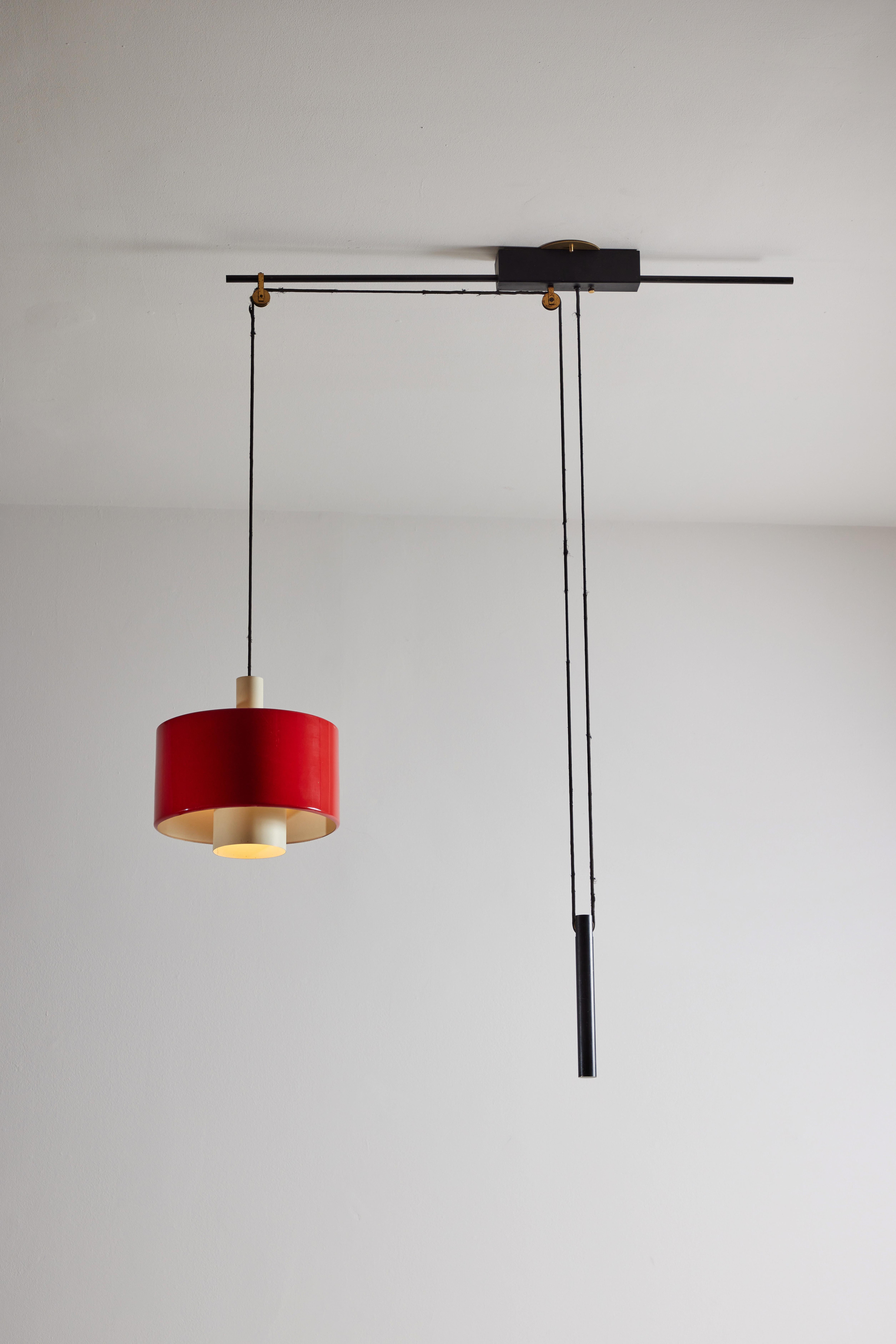 Rare Pulley Suspension Light by Gaetano Sciolari for Stilnovo For Sale 3
